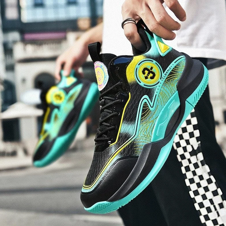 Los Zapatos de Baloncesto for Hombre Son Ligeros, Antideslizantes, Resistentes al Desgaste, Botas de Entrenamiento for Deportes al Aire Libre Que absorben los Golpes