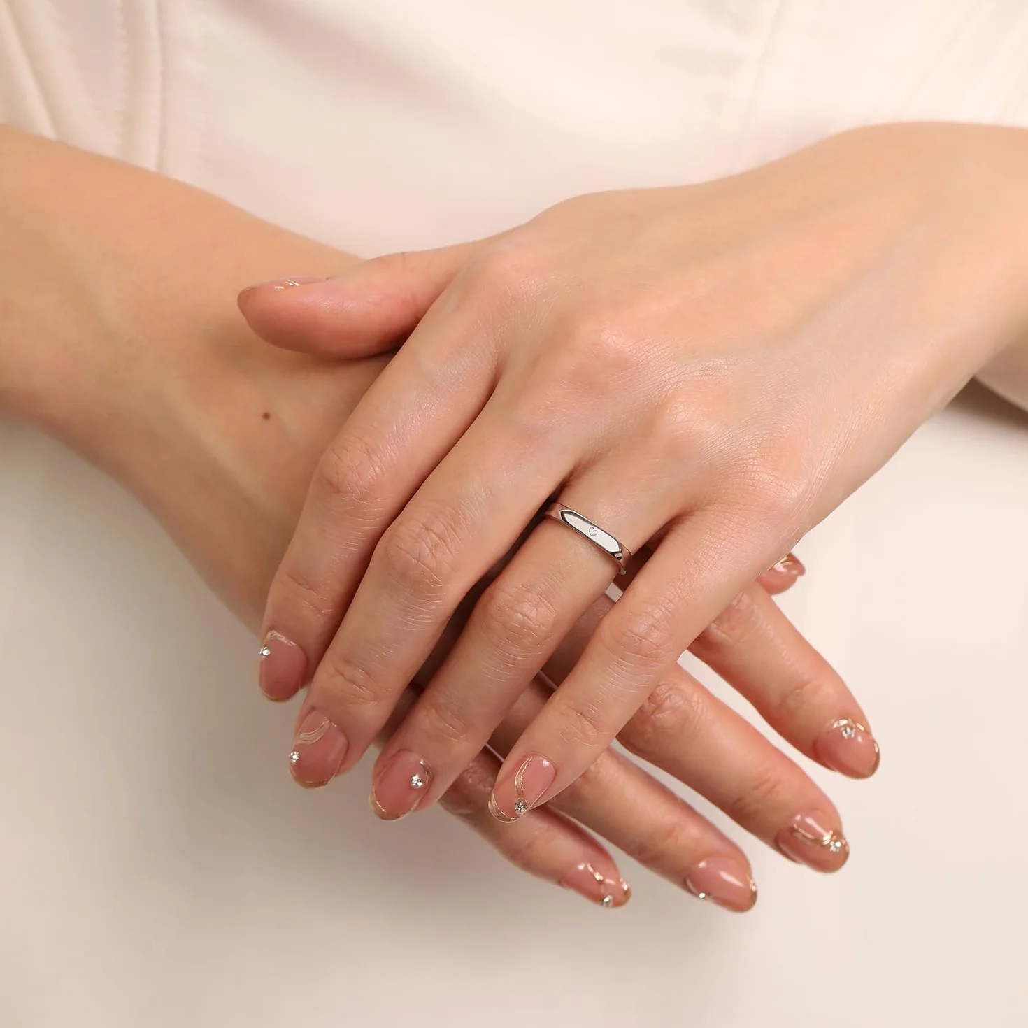 Meissa Anillos de Compromiso Boda Plata de Ley 925 para Pareja Novios Ajustables con Dos Corazones y San Valentín (Juego de Dos Anillos)