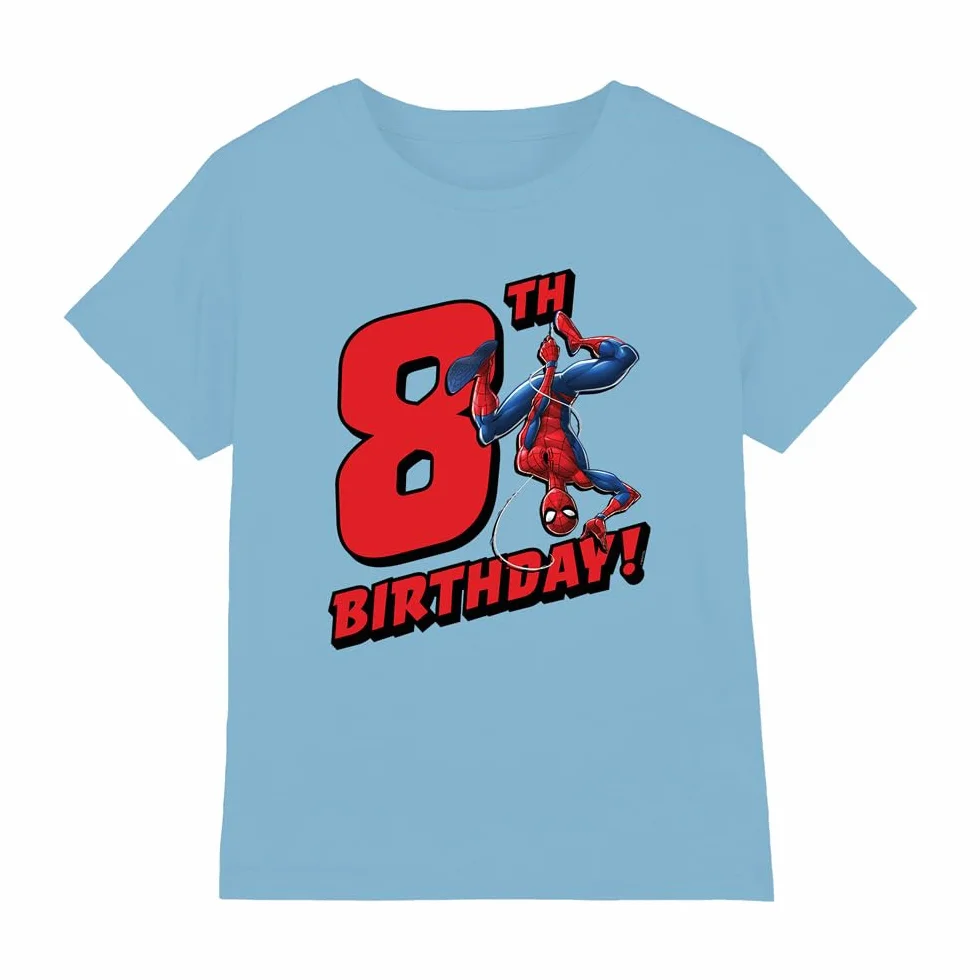 Marvel Spiderman Birthday 8 Unisex Kids T Shirt Camisa Unisex niños (Pack de 1)