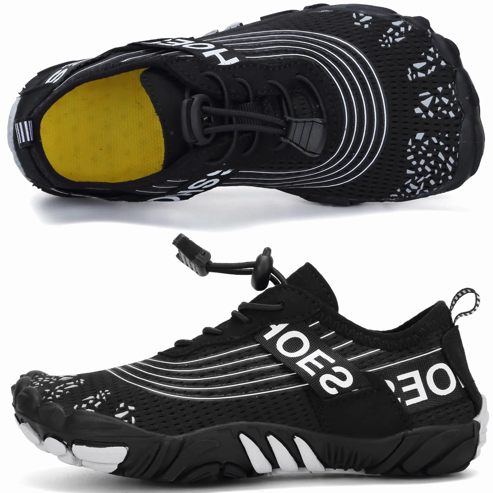 DimaiGlobal Calzado Descalzos Niñas Niños Zapatillas de Trail Running Barefoot Secado Rápido Zapatos de Agua Transpirable Antideslizante para Playa 30EU Negro