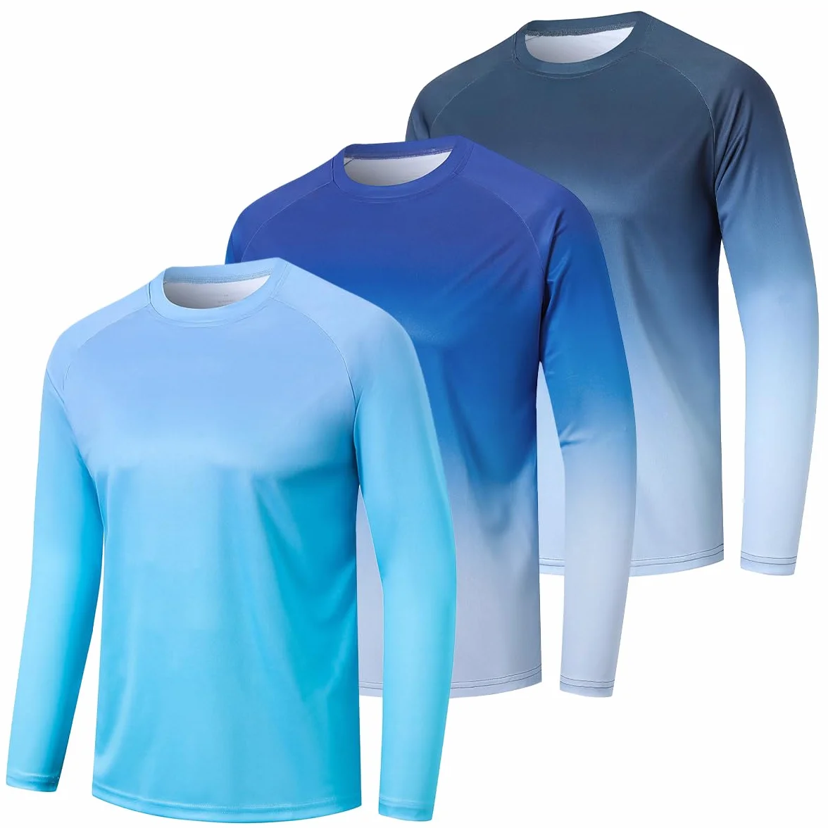 Cimic 3-Pack Rashguard UV Shirt Men, UPF 50+ UV Protection Swim Tshirt Quick Drying Breathable Sun Protection for Outdoor Surfing Running Top