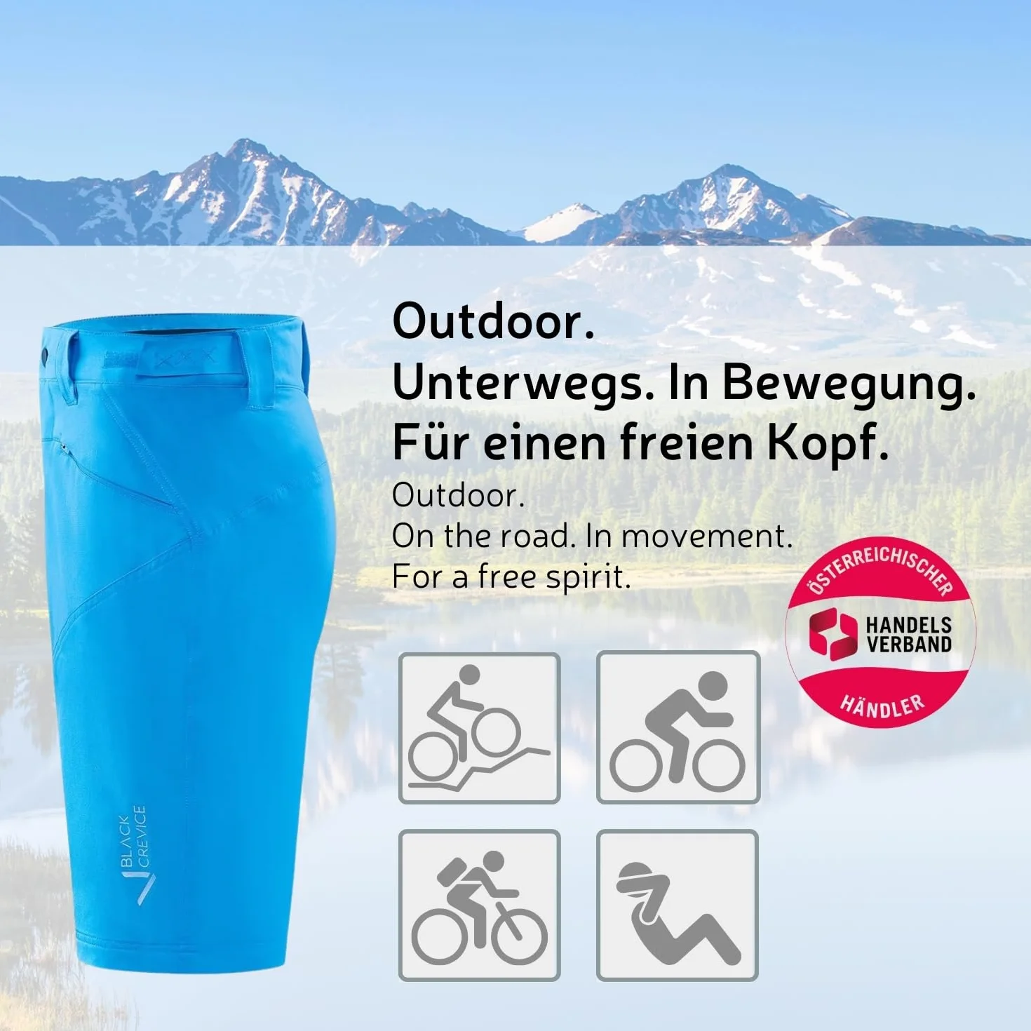 Black Crevice Pantalón de MTB para Hombre I Tallas I pantalón de Ciclismo para Hombre Resistente y Transpirable I pantalón de MTB con Forro Interior y Acolchado