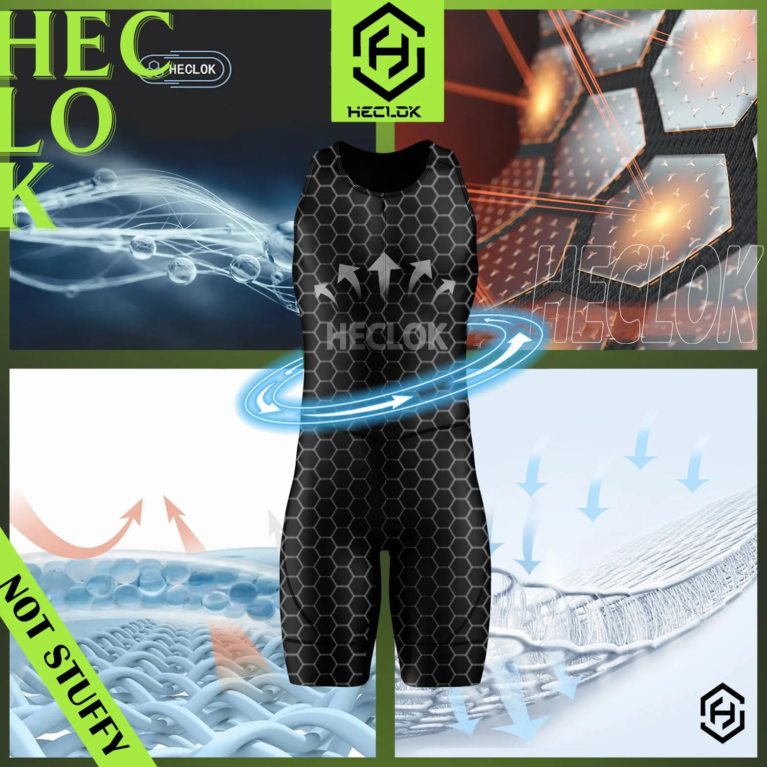 Traje de Triatlón de una Pieza para Hombre＋Acolchado Profesional de Competición,Ligero,Sin Mangas,Traje de Triatlón para Hombre,para Carreras,Ciclismo,Natación