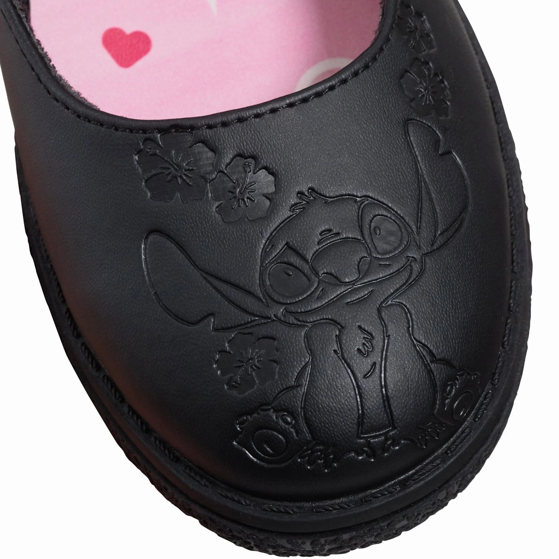 Disney Zapatos Escolares para niñas Stitch, Zapatos Mocasines Negros con Suela Resistente y fácil de Sujetar