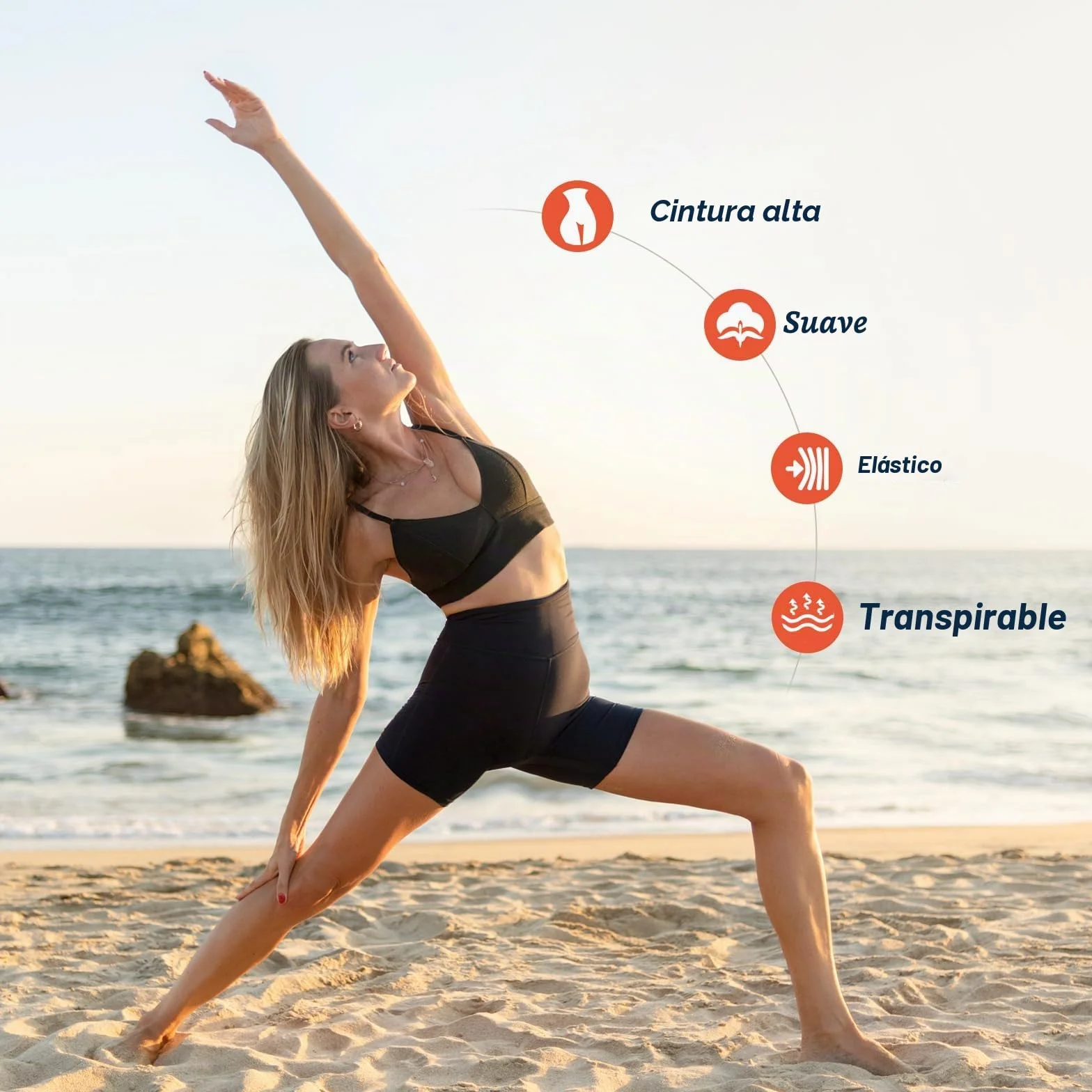 Pantalones Cortos Deporte Mujer Cintura Alta Shorts Leggins Pantalones Cortos de Yoga para Correr Gym Fitness Mallas Deportivos con Bolsillos Laterales GI371
