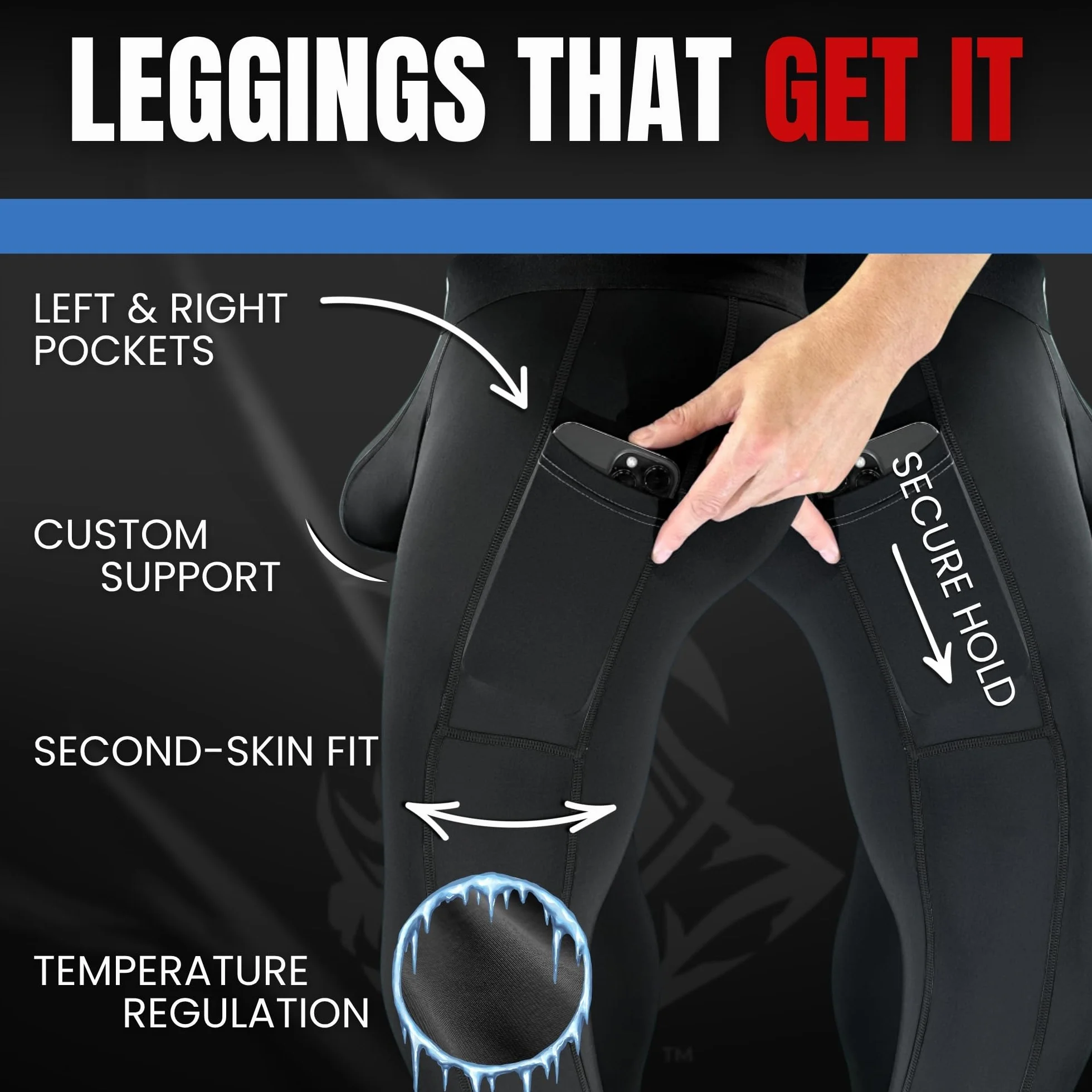 RM Real Men Real D Pouch Thermal Compression Pants Men Pantalones de compresión para Hombre