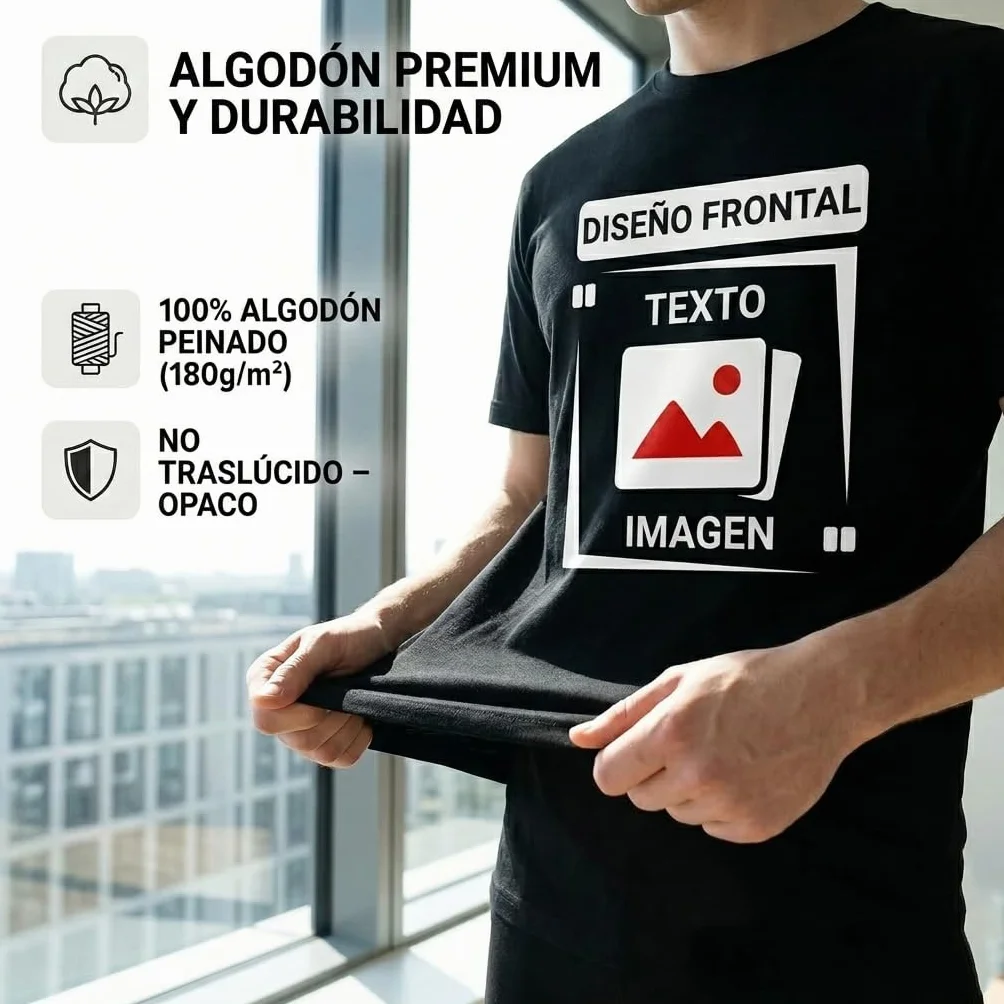 Camiseta Personalizada Foto Texto para Hombre y Mujer Camisetas Personalizadas 100% Algodón | Diseña Tu Propia Camiseta Doble Cara para Regalo, Cumpleaños, Empresa, Despedida