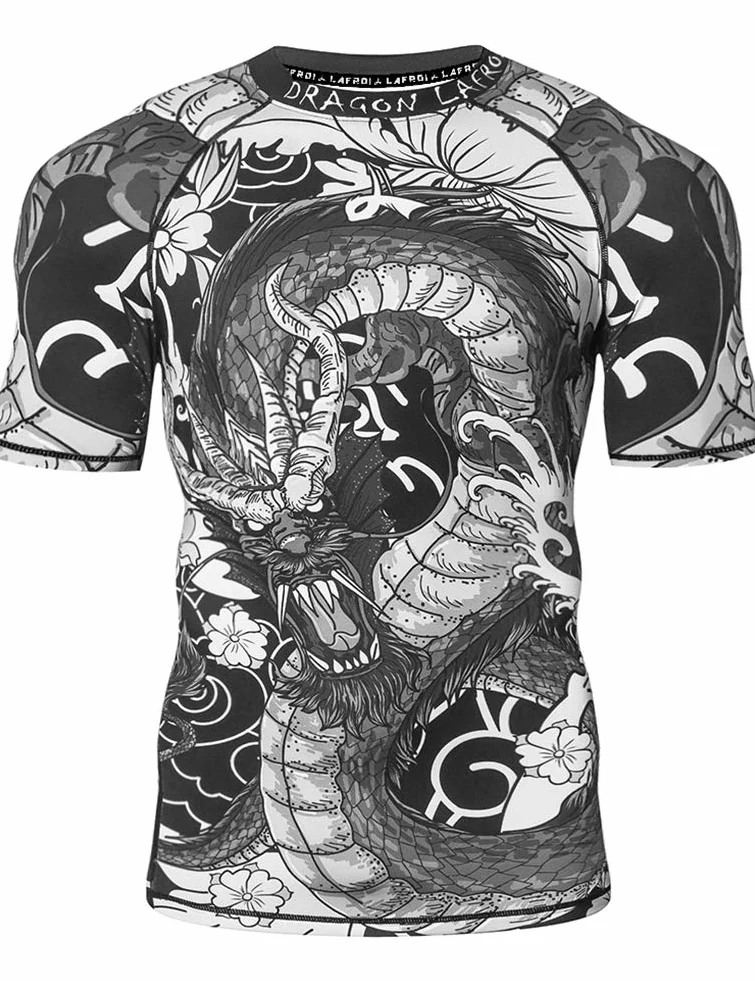 LAFROI Camisa de compresión de Manga Corta UPF 50+ Baselayer Performance para Hombre CLY08