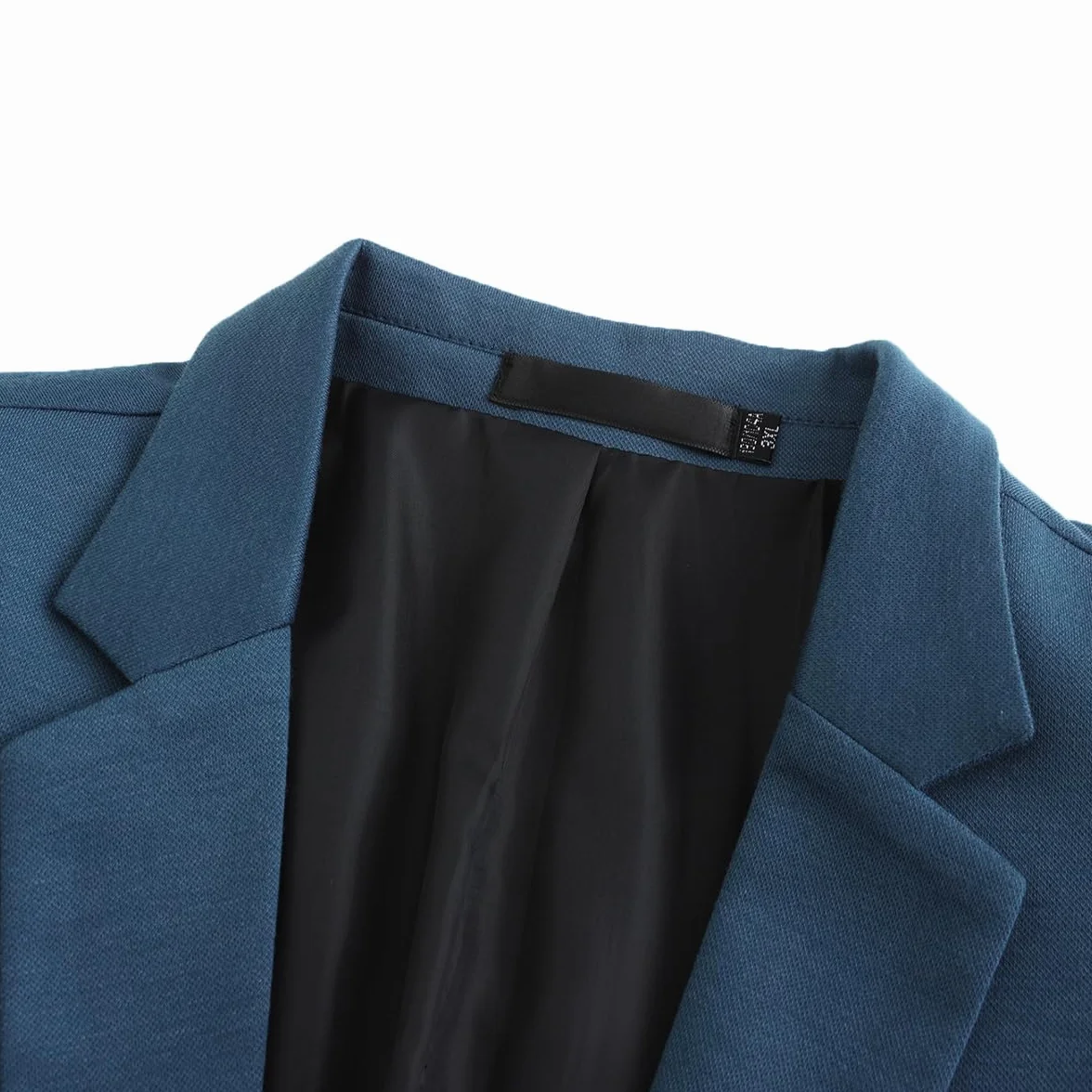 Allthemen Blazer Hombre Un Botón Casual Chaqueta de Traje Slim Fit para Hombre Ligero para Negocios