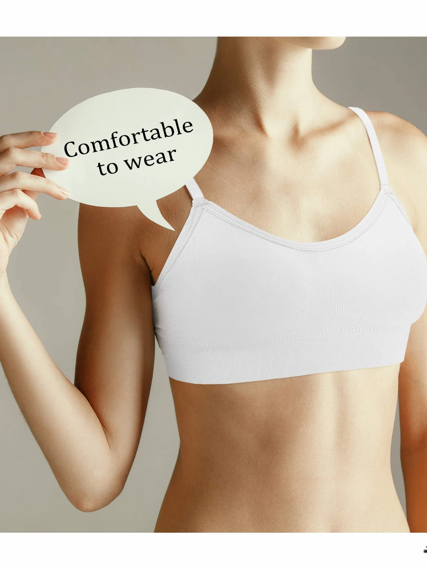 4 Piezas Bralettes con Cuello en V