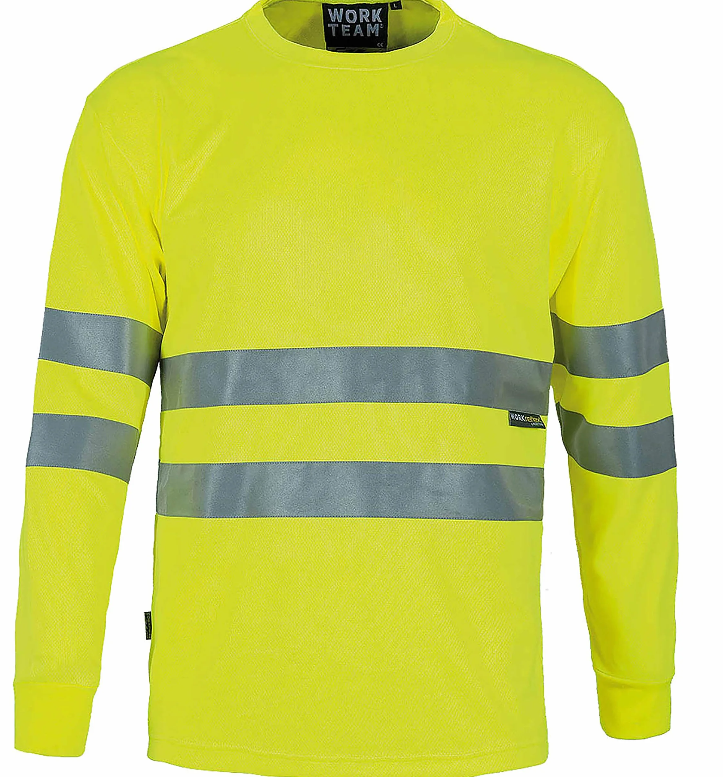 WORKTEAM Camiseta Trabajo Alta Visibilidad Manga Larga ISO 20471 Clase 2
