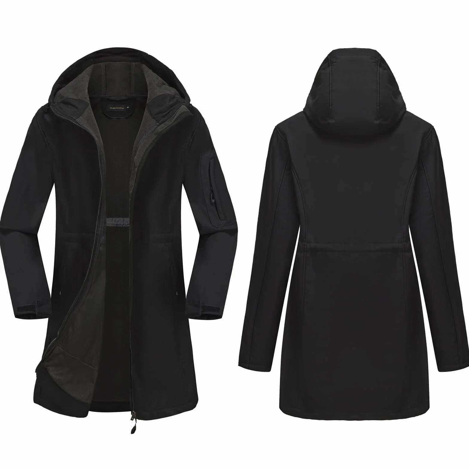 Chaqueta de Entretiempo Mujeres Chaquetas Impermeables Softshell con Capucha Otoño Invierno Windbreak Impermeable lluvia para mujer