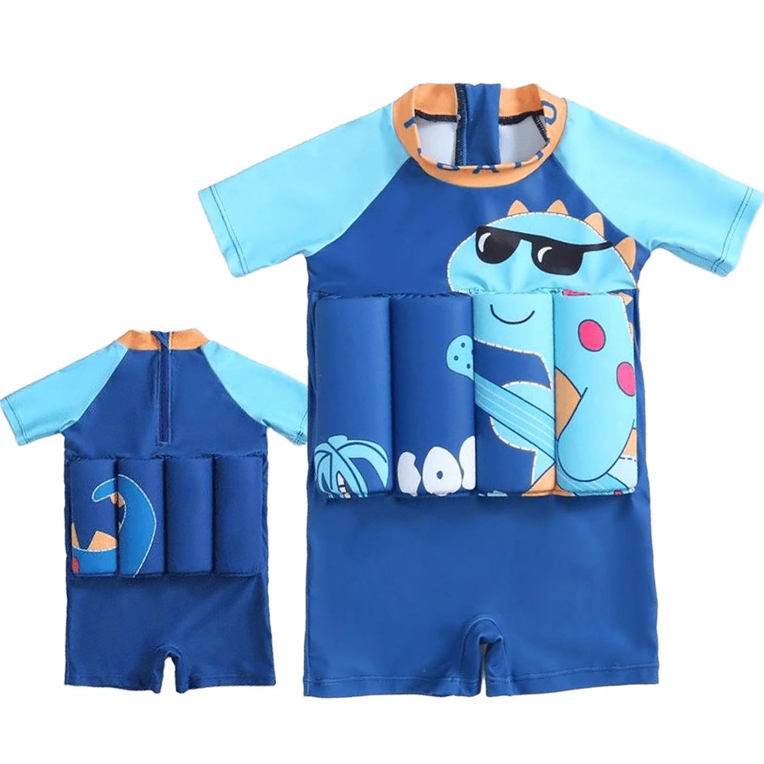 Traje Flotante Para Niños Pequeños,Traje de Baño Flotante Bañador Flotador - Chaleco Natación Rápido Secado Motivo Dinosaurio para Niños Niñas Piscina Playa Verano Deportes Acuáticos Natación Exterior