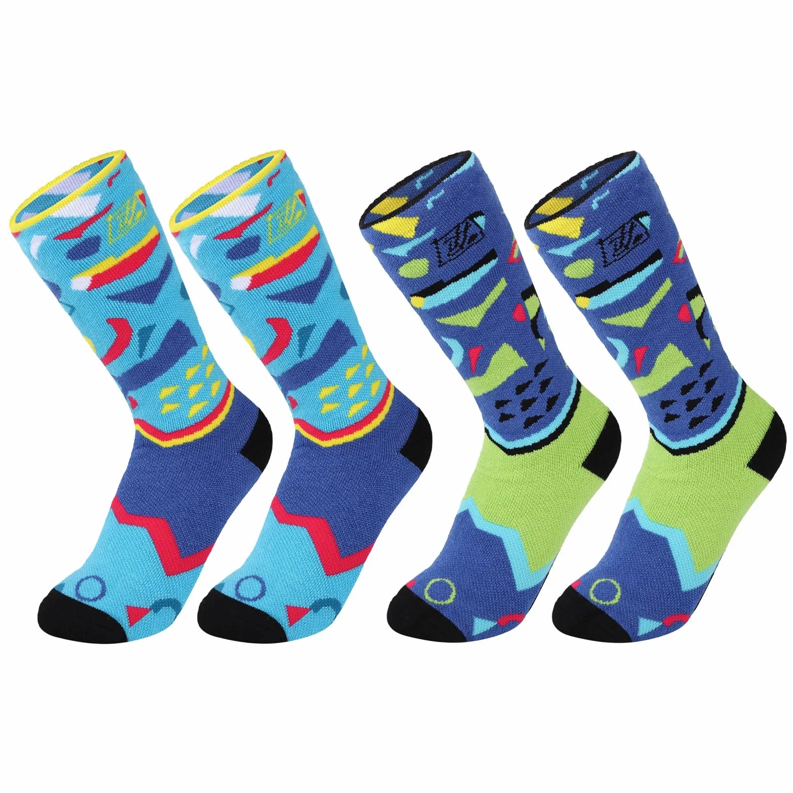 Fadcaer 2 pares de calcetines de esquí para niños, calcetines térmicos de esquí para niños y niñas, calcetines de nieve hasta la rodilla, calcetines gruesos y transpirables para esquí y snowboard