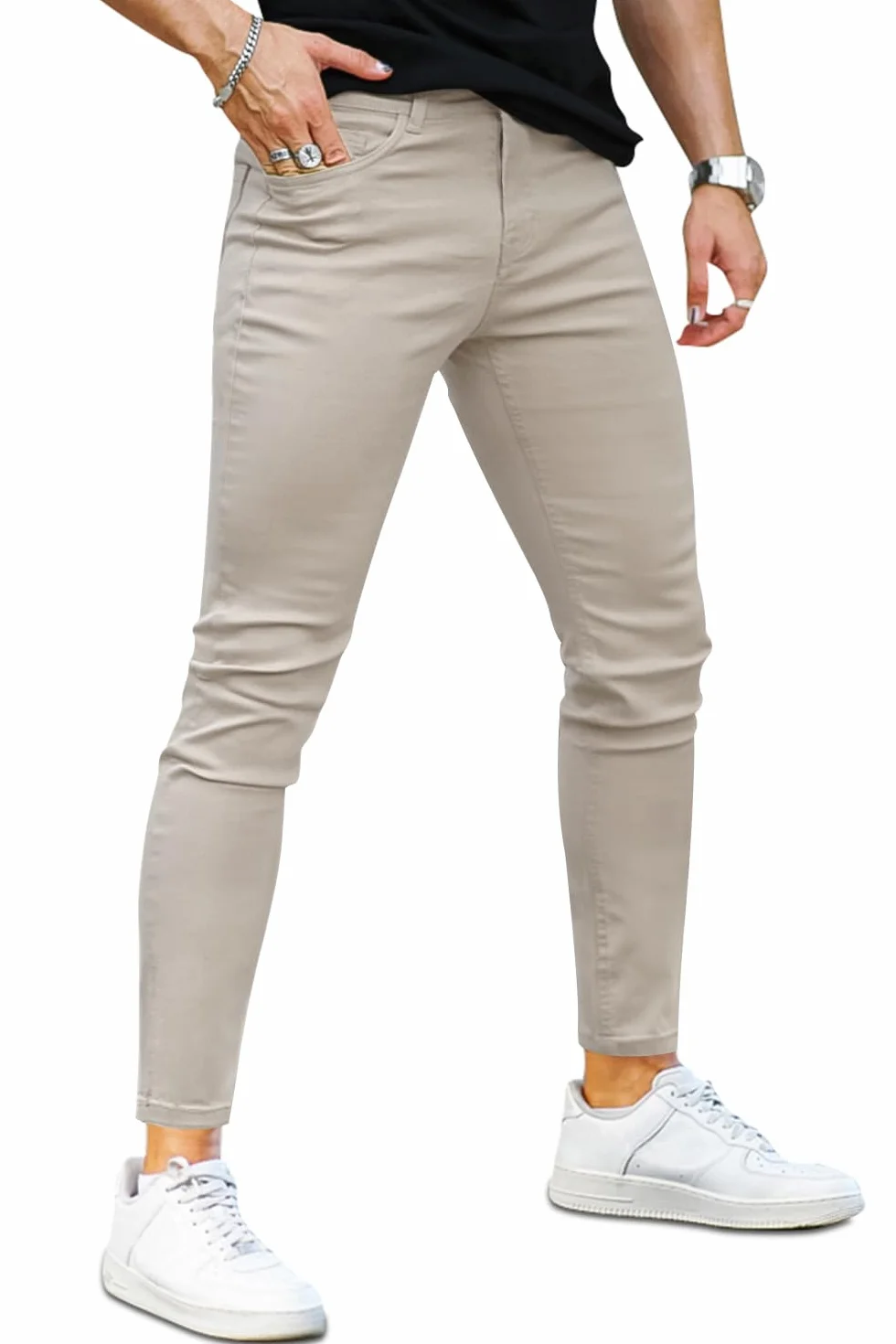 GINGTTO Hombre Pantalón Vaqueros Skinny Fit Super Elasticos Denim Jeans Slim Stretch Pantalones