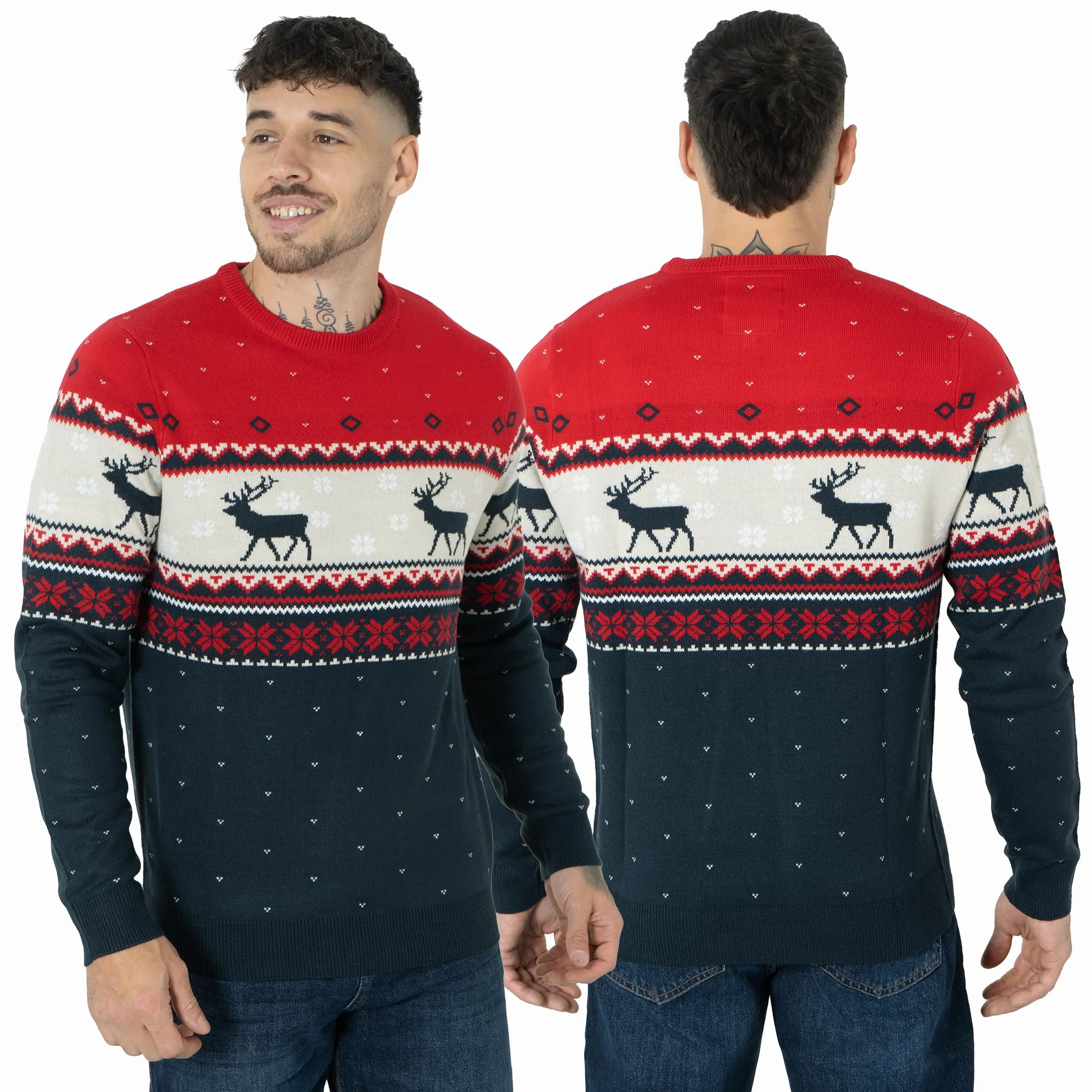 NOROZE Suéter de Navidad de Punto para Hombre y Mujer, Unisex, de Primera Calidad, de Punto Jumper Pulóver