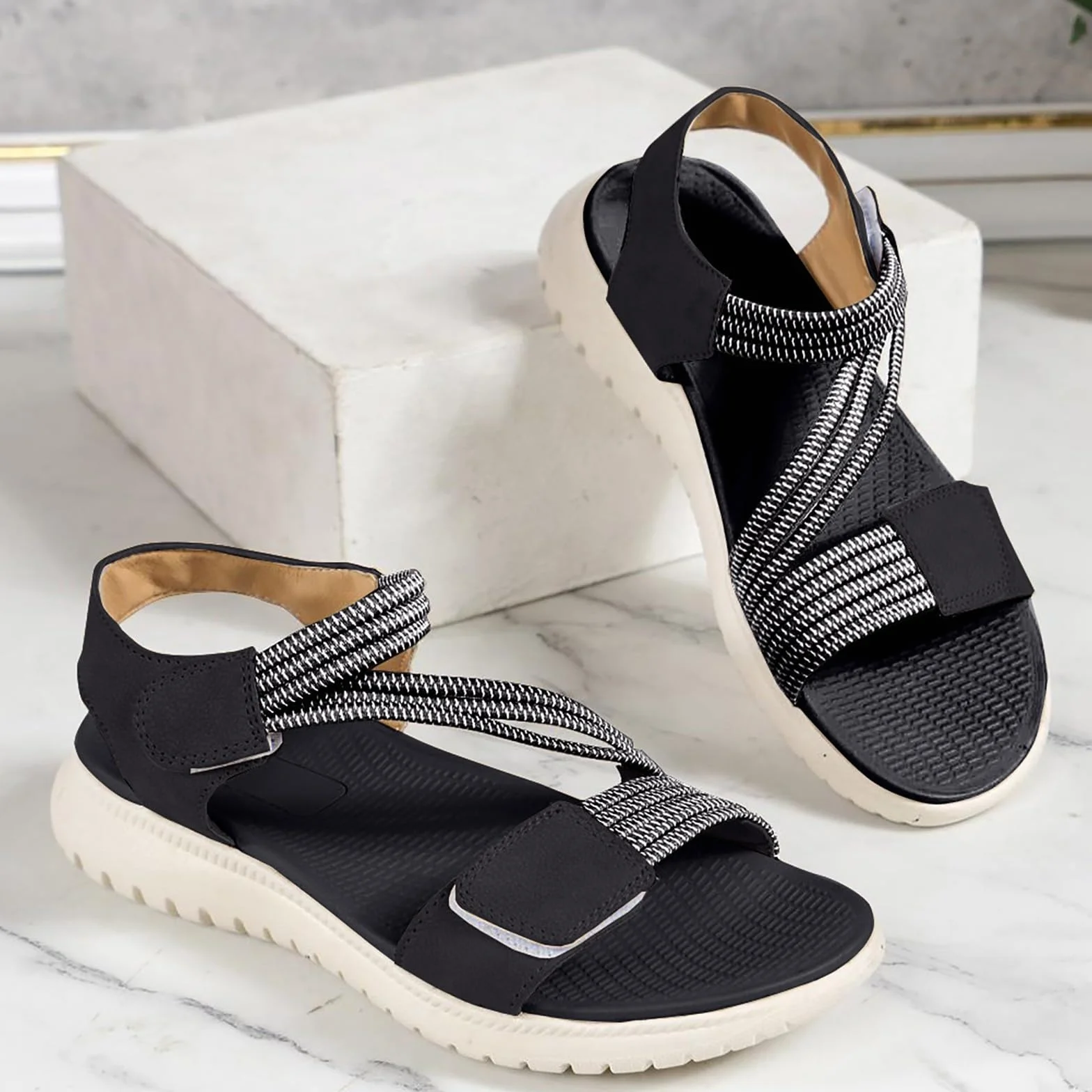 Genérico Sandalias Mujer Verano Zapatos Comodas Deportivas Barefoot Zapatillas Trekking Sapatos Planas Calzado Ergonómicas Sneakers Horma Ancha Sapatilhas Amortiguación Shoes