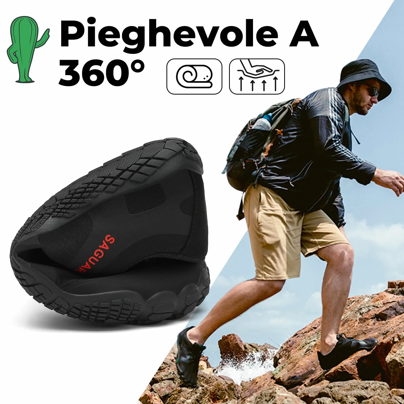 SAGUARO Barefoot Zapatillas Minimalista Ligera Zapatillas de Trail Running para Zero Drop Soles, Gr.36-48