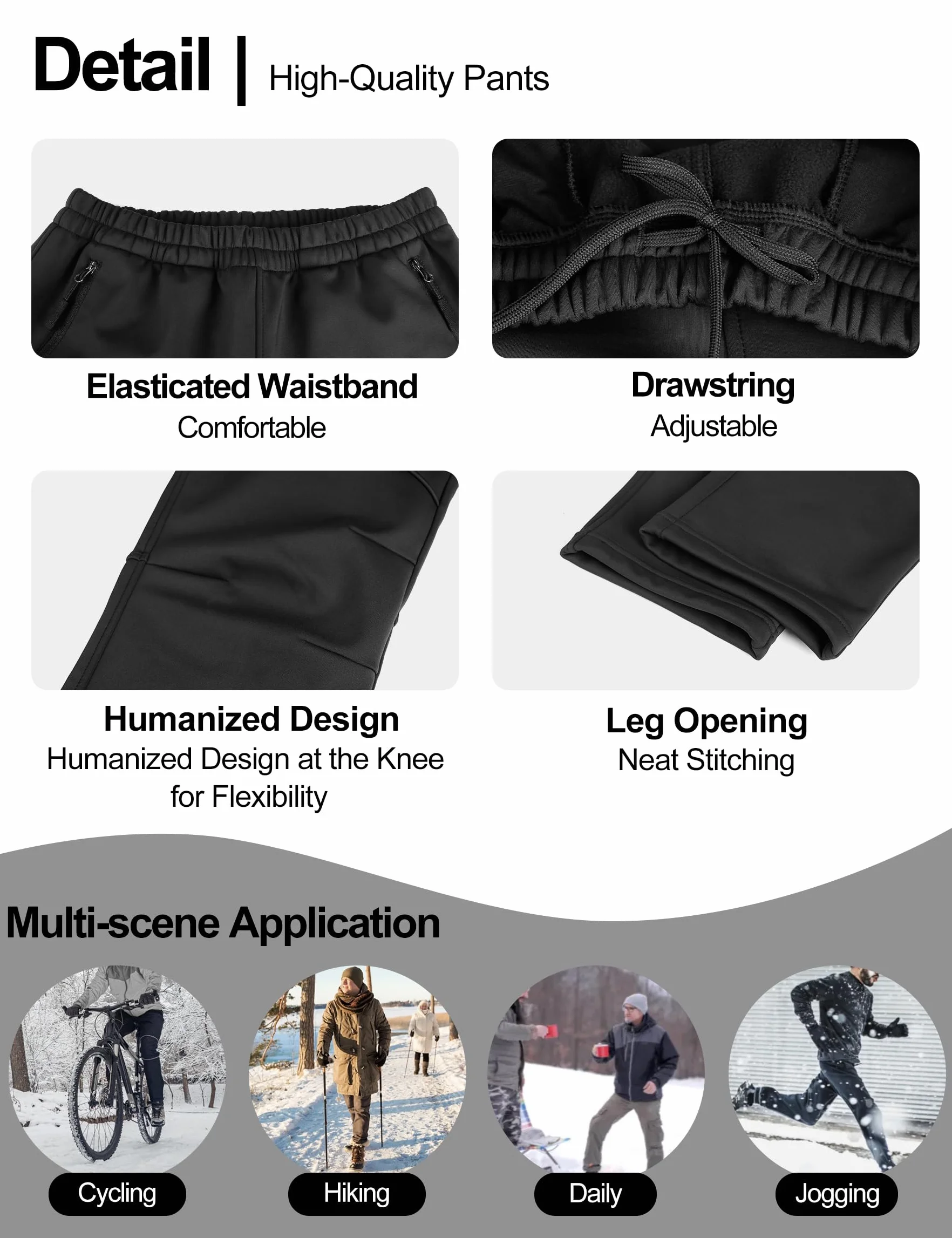 INBIKE Pantalones Deporte Largo Termico Hombre para Invierno, Pantalon Transpirable Cortaviento Impermeable para Running Ciclismo Trekking Senderismo Y Otros Deportes Al Aire Libre(8635)