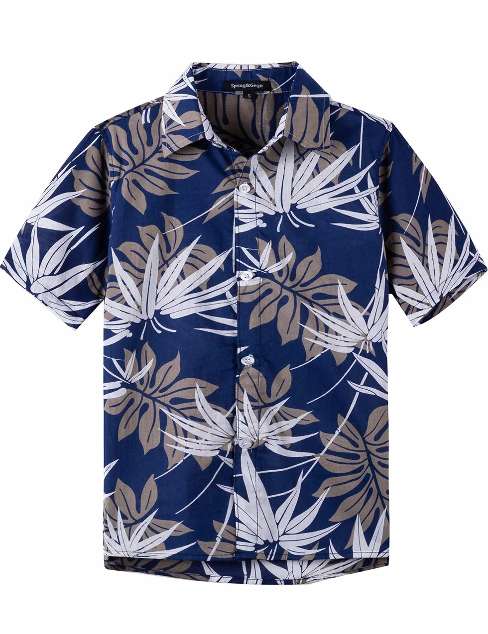 Spring&Gege Camisa hawaiana de manga corta para chico, con estampado de dibujos animados, unisex, tallas 110-170