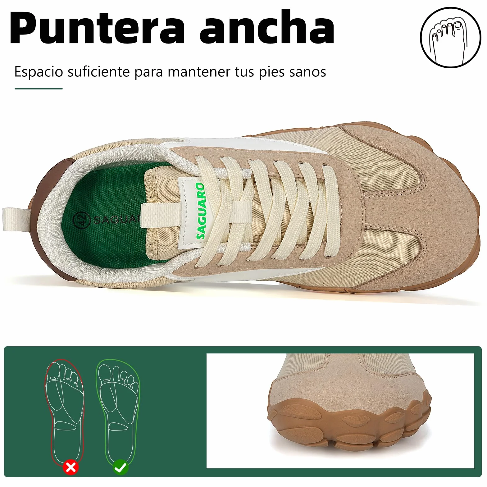 SAGUARO Zapatillas Barefoot Unisex Sneakers Descalzos Ligera Transpirable Antideslizante