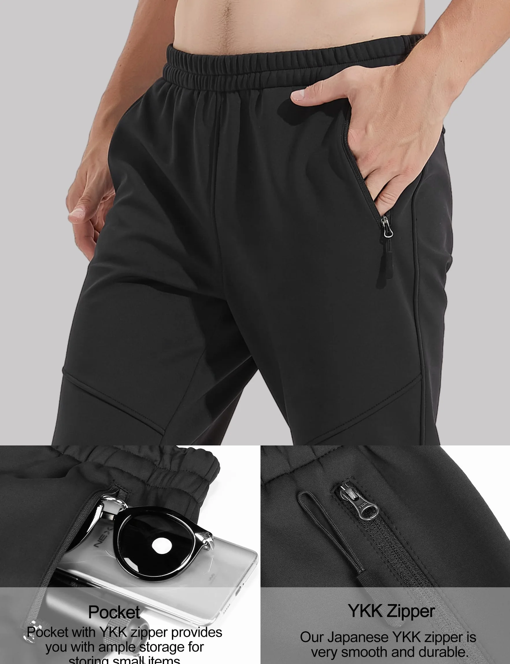 INBIKE Pantalones Deporte Largo Termico Hombre para Invierno, Pantalon Transpirable Cortaviento Impermeable para Running Ciclismo Trekking Senderismo Y Otros Deportes Al Aire Libre(8635)