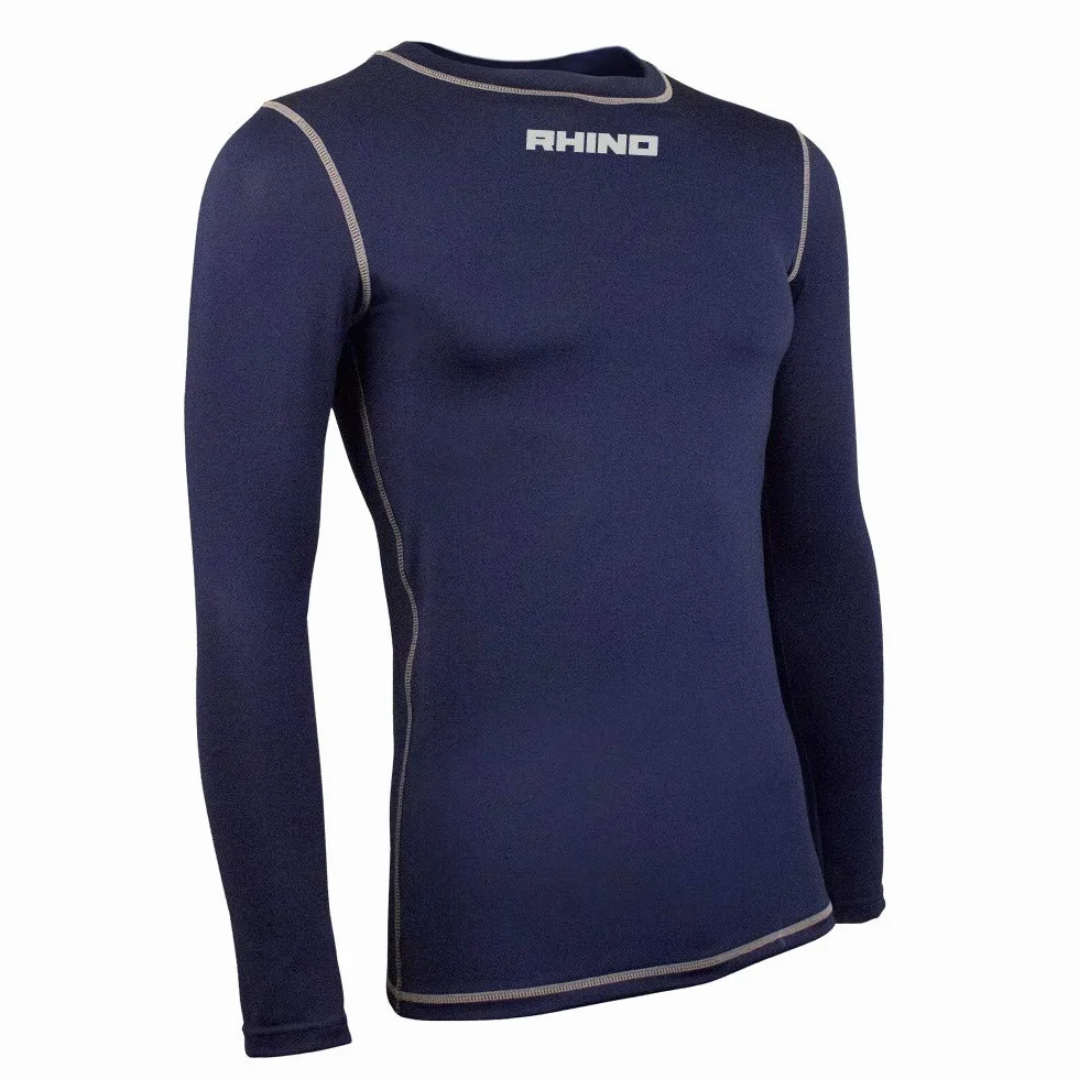 Rhino Tagless Baselayer Base, Unisex niños, Azul Marino, 11/12 Años