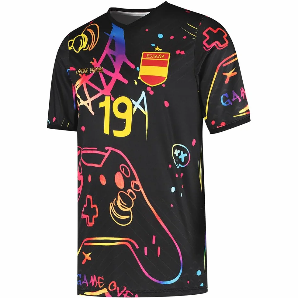 Camiseta Lamine Yamal Niño y Adultos - Camiseta de Fútbol de España - Kit de Juego - Equipación de fútbol - Chico - Ropa de Futbol - Talla 116