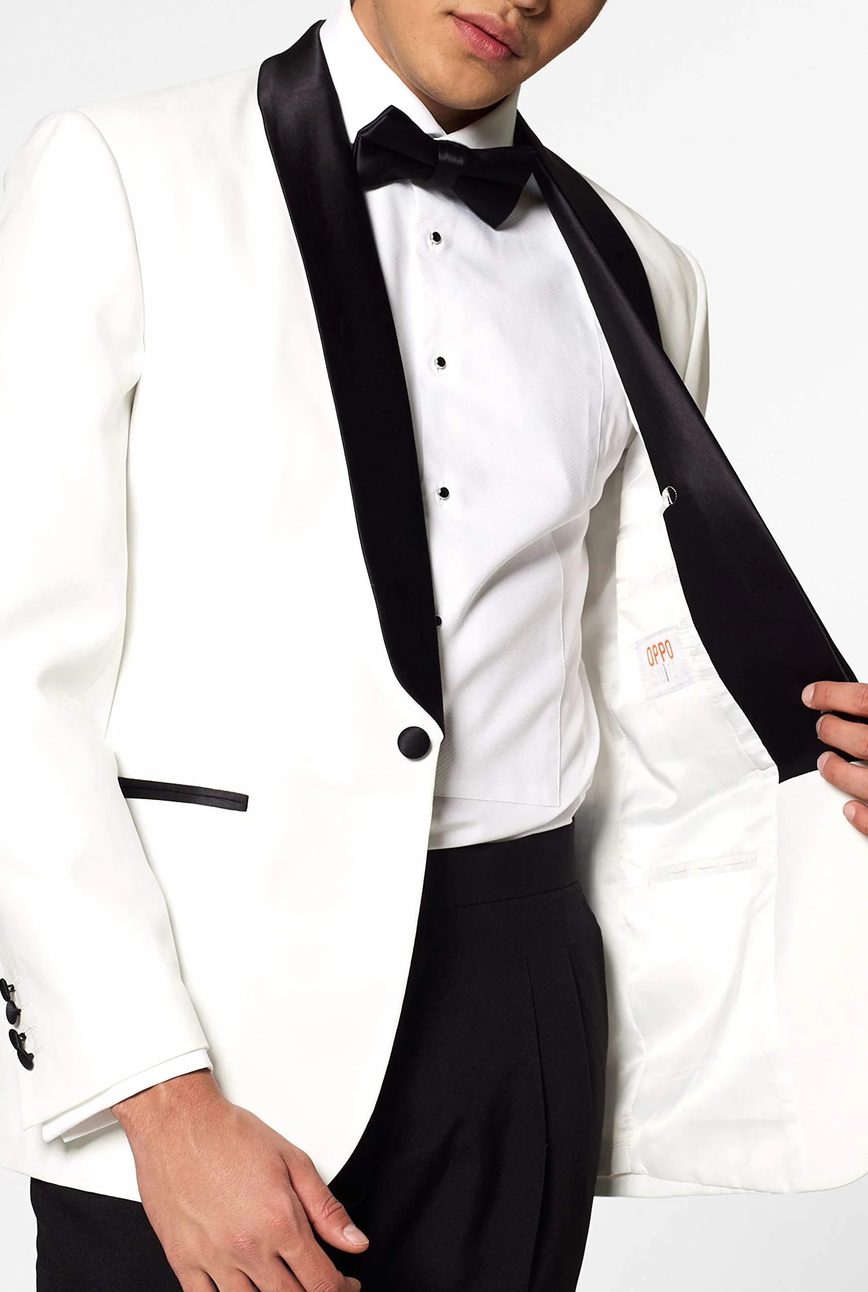 OppoSuits Prom Homecoming Navidad Esmoquin Negro para Hombre - Viene con Chaqueta, Pantalones y Pajarita