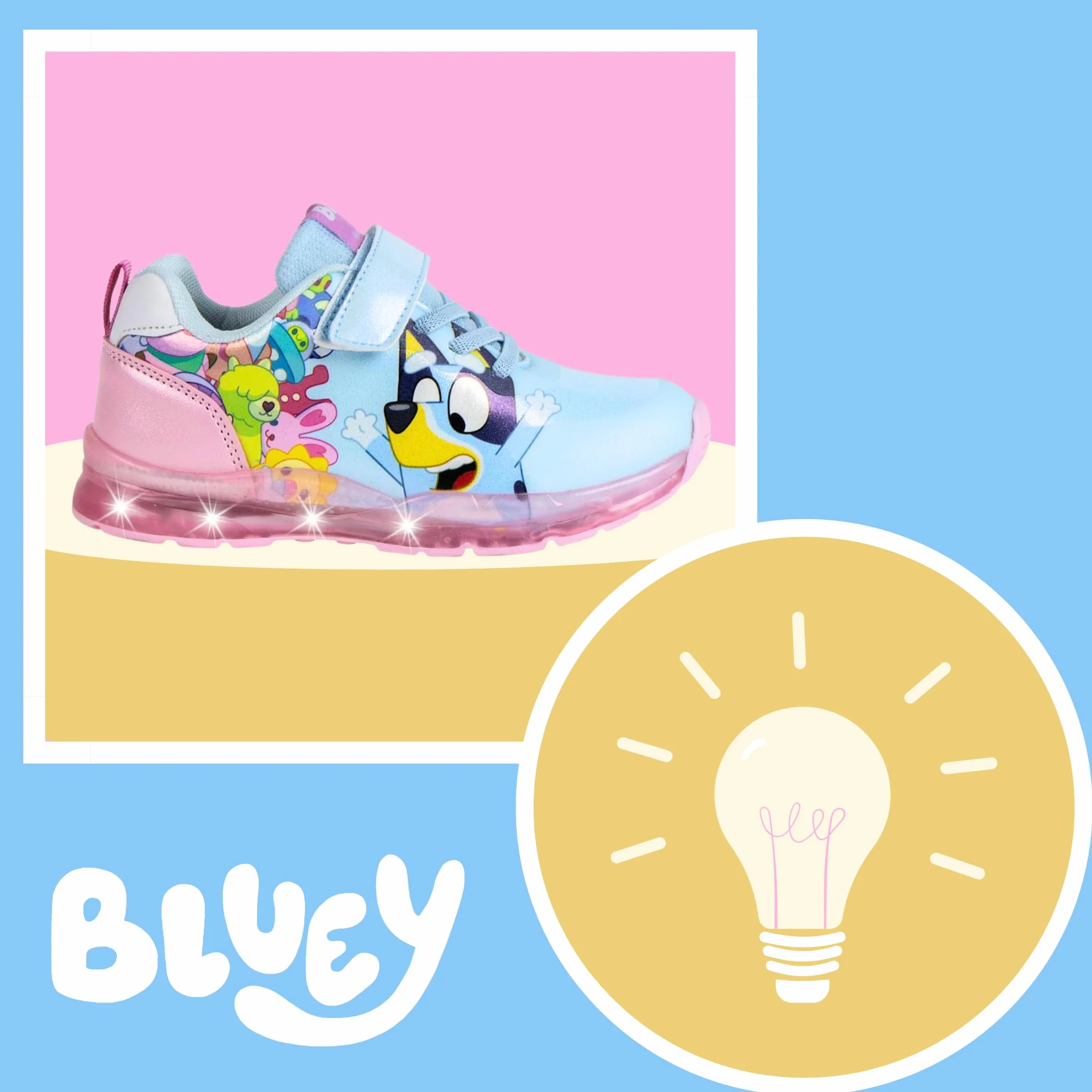 Bluey Zapatos Niñas, Calzado Infantil, Deportivas Diseño Brillante, Incluye Caja de Regalo, Tallas EU 23 a 28