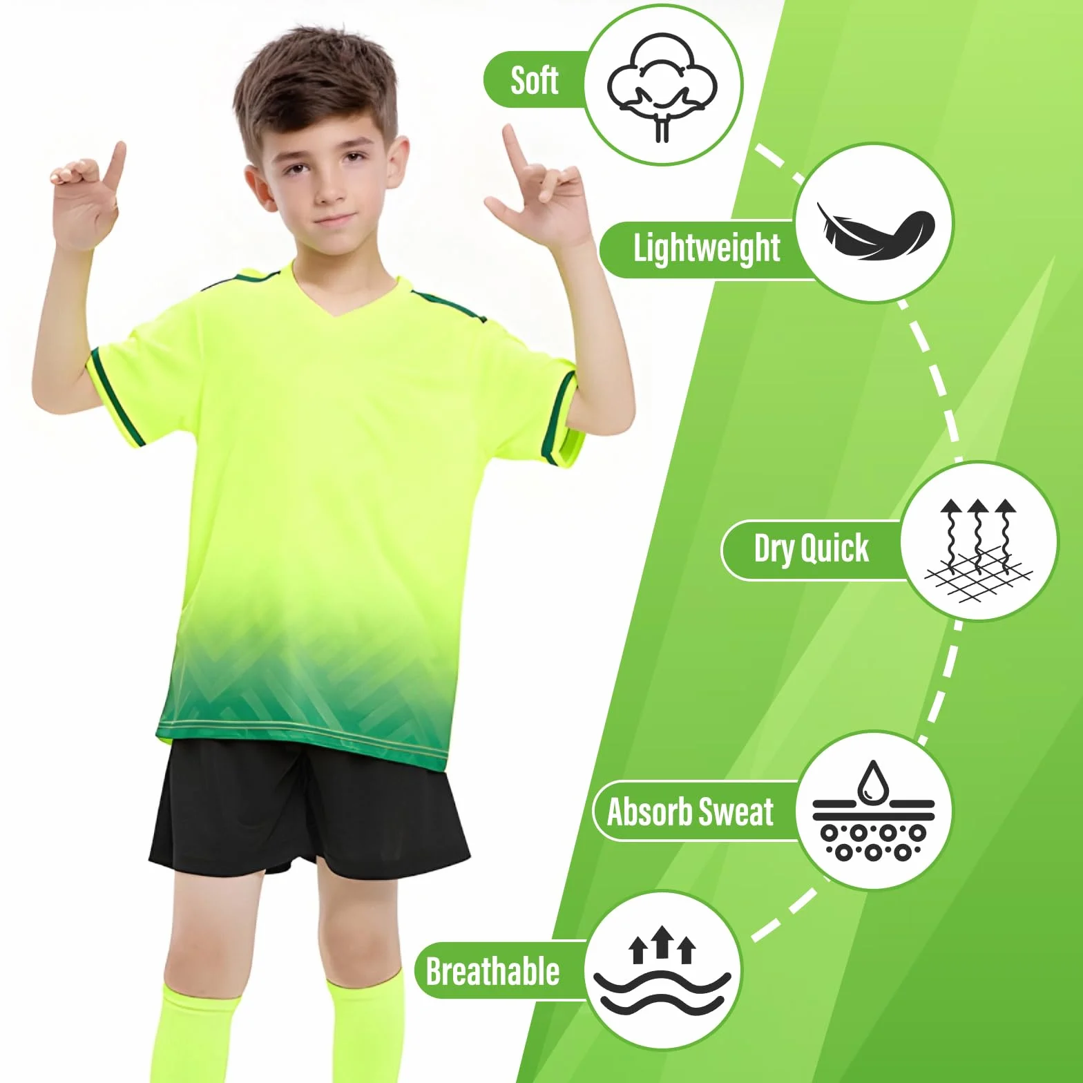 Set Deportivo Kinder, Ropa Deportiva de Secado Rápido para Niños, Conjunto de Camiseta Deportiva para Fútbol, Chaqueta de Entrenamiento