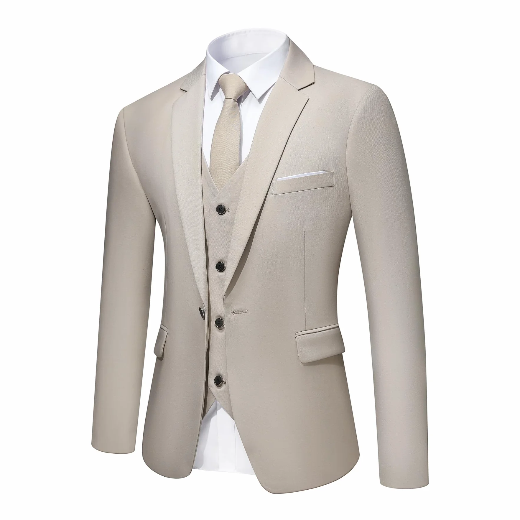 Allthemen Trajes para Hombre 3 Piezas Slim Fit Boda Esmoquin Formal Un botón Cerrar Blazers Chaqueta Chaleco Pantalones