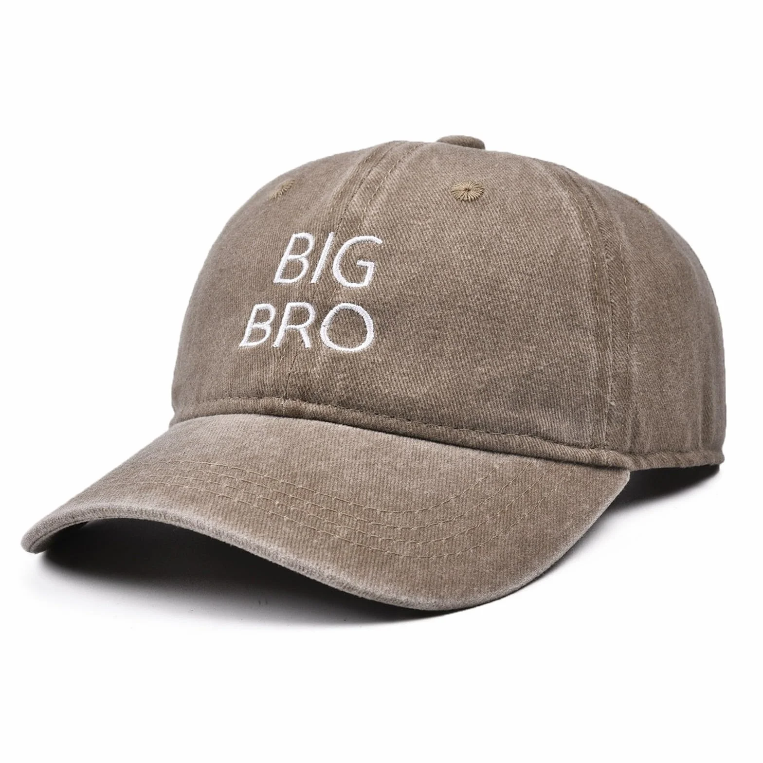 Gorra de béisbol para niños con bordado, gorro lavado oscuro con texto Big Bro, gorra ligera y transpirable para niños y niñas
