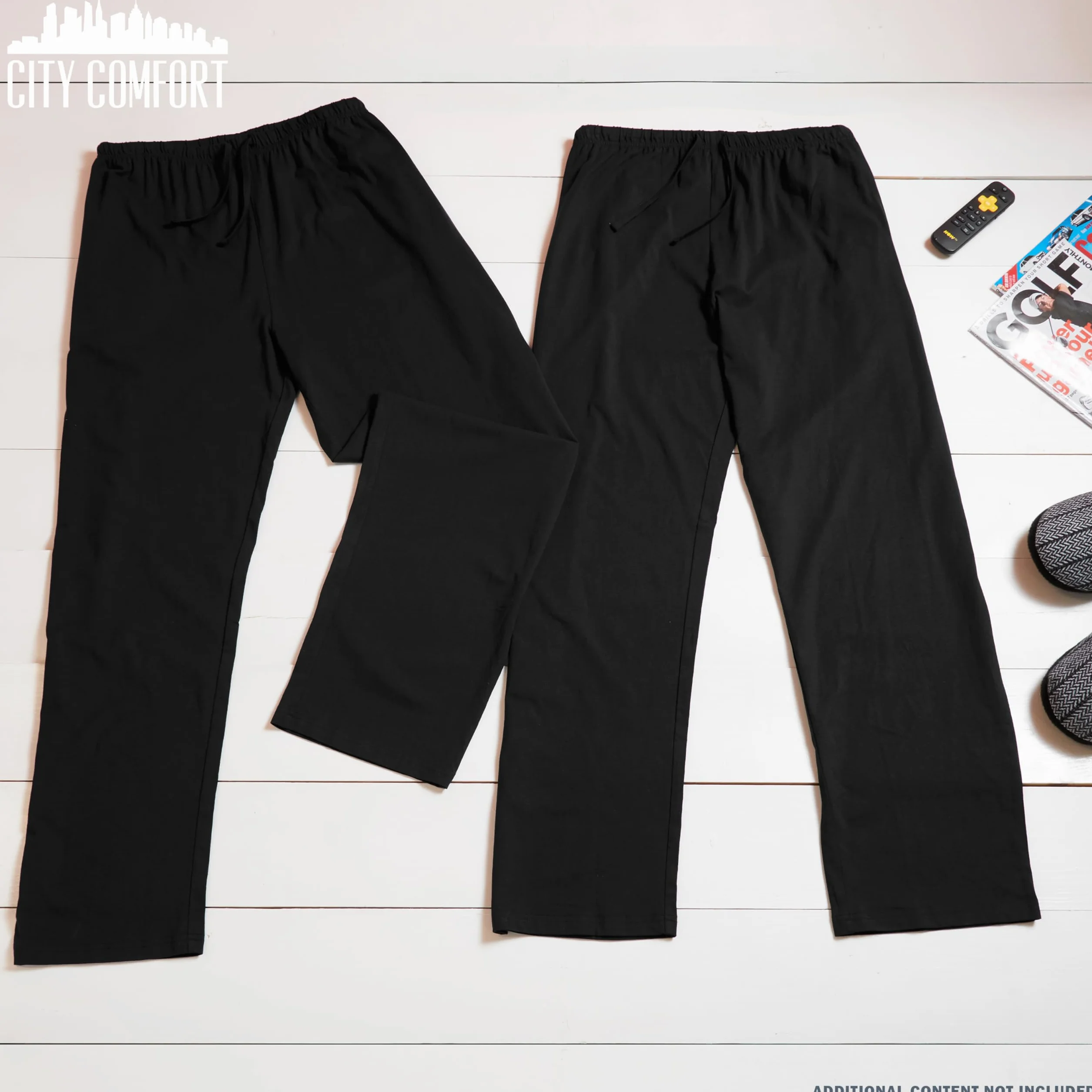 CityComfort Largo Pantalon Pijama con Bolsillos para Hombre, Pack de 2