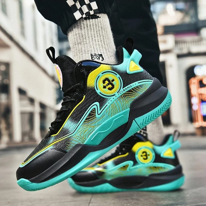 Los Zapatos de Baloncesto for Hombre Son Ligeros, Antideslizantes, Resistentes al Desgaste, Botas de Entrenamiento for Deportes al Aire Libre Que absorben los Golpes