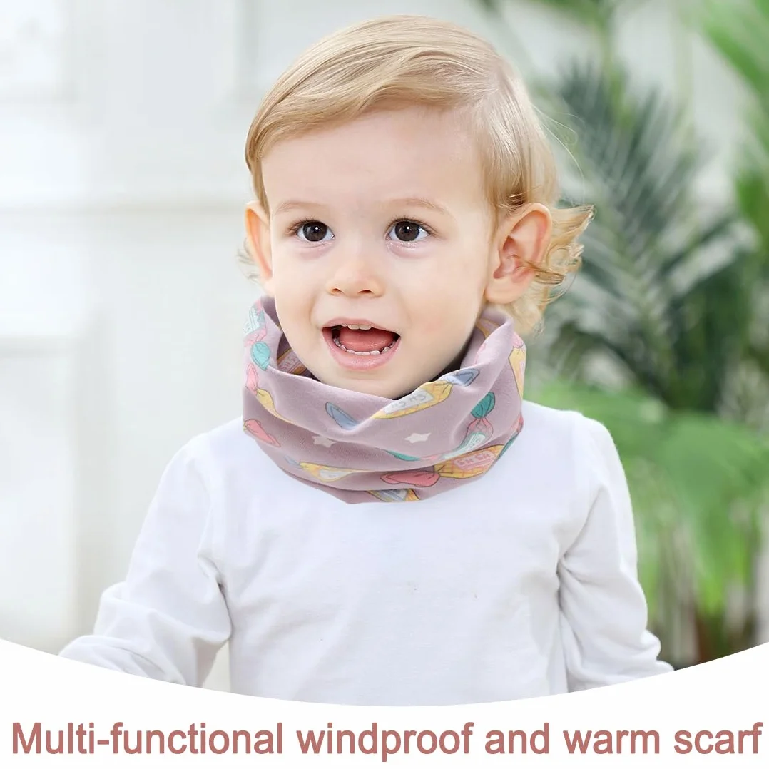 Braga cuello niño, Multiuso Cálido Pañuelo Circular a Prueba de Viento,Bufanda Cuello Niño Algodón Braga Cuello Niña Otoño Invierno Bufanda Tubular, estilo de dibujos animados