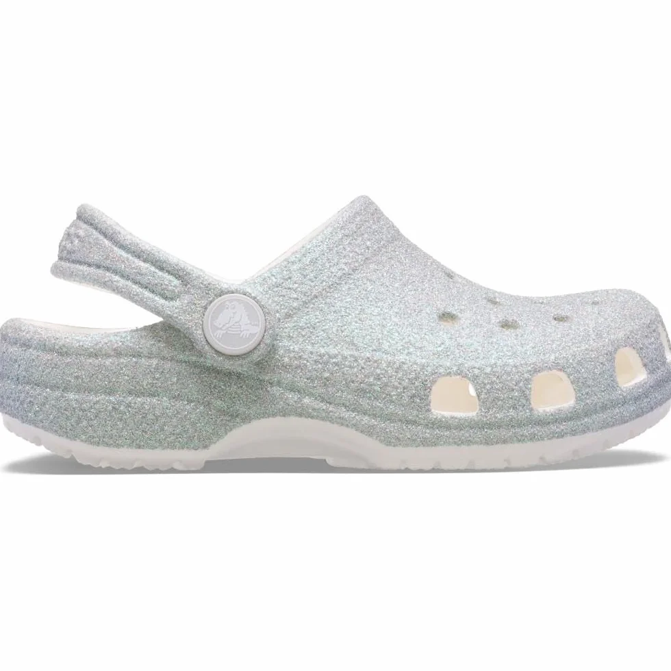 Crocs Classic Iridescent Glitter Cgk, Zuecos Unisex niños, Blanco, 32/33 EU