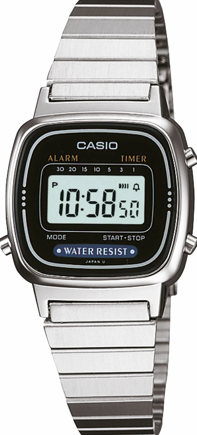 Casio Reloj de pulsera digital para mujer con acero inoxidable LA670W