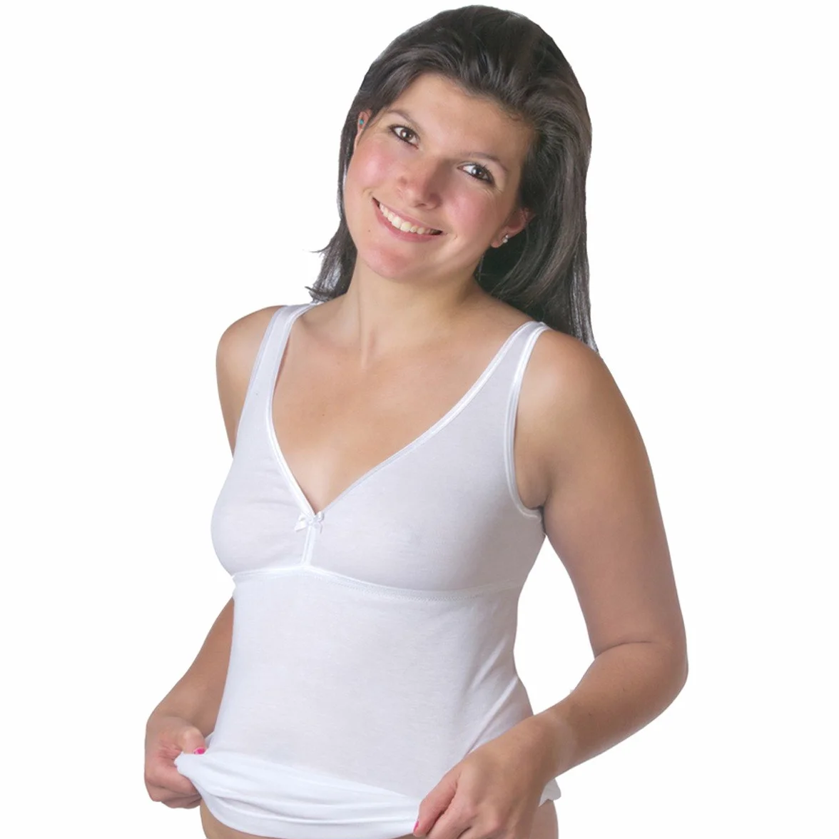 HERMKO 17580 Kit de 2 Camiseta de Mujer con Sujetador y Bustier Integrado
