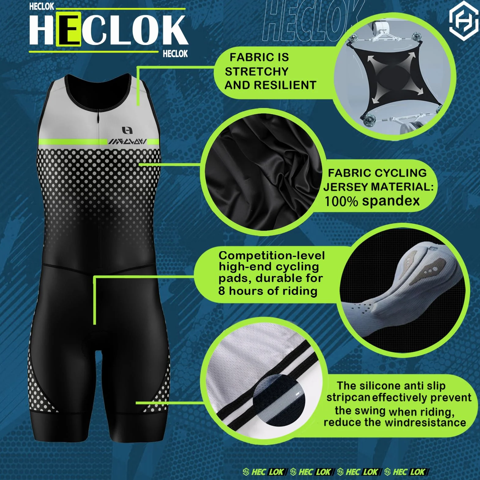 Traje de Triatlón de una Pieza para Hombre＋Acolchado Profesional de Competición,Ligero,Sin Mangas,Traje de Triatlón para Hombre,para Carreras,Ciclismo,Natación