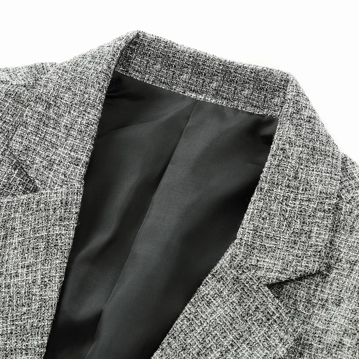Allthemen Blazer para Hombre diseño Ajustado con botón de veston Chaqueta de Traje Elegante Formal para Bodas Negocios y veladas
