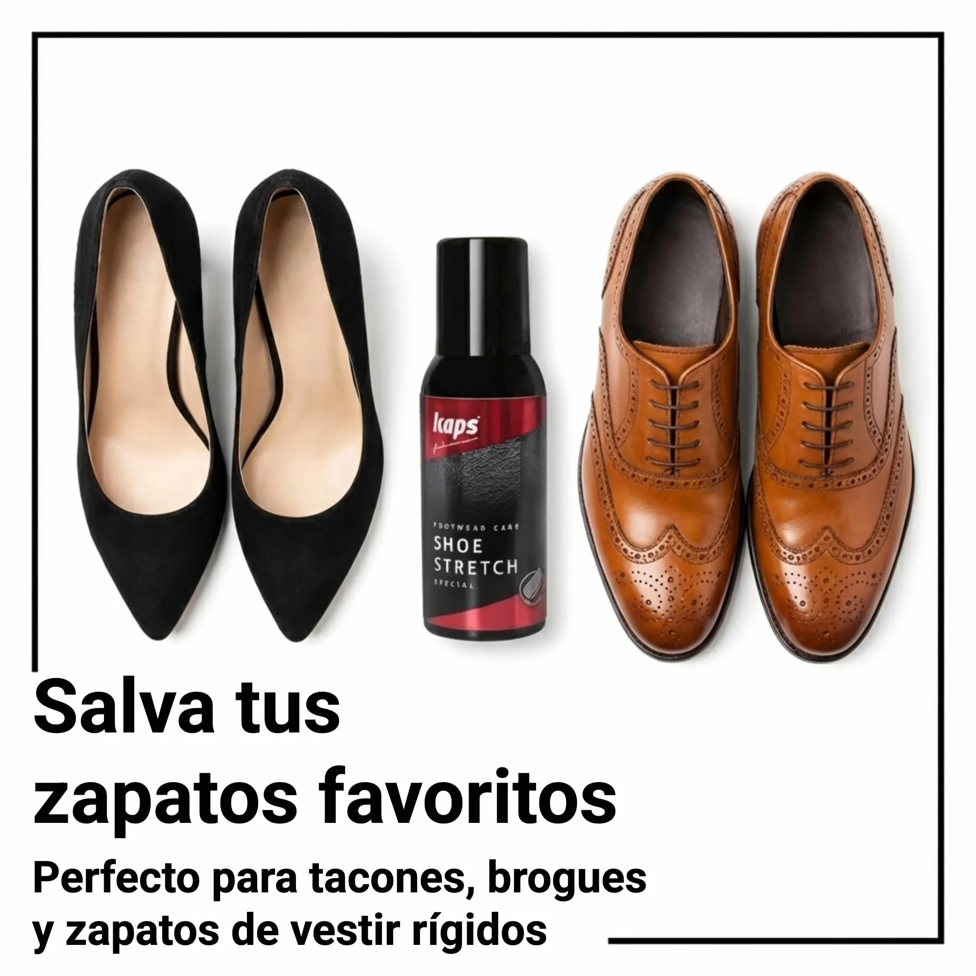 Kaps Spray Dilatador Espuma para Zapatos de Piel - Ablanda Zapatos Rígidos y Elimina Puntos de Presión - Estirador de Botas - Ideal para Calzado Nuevo