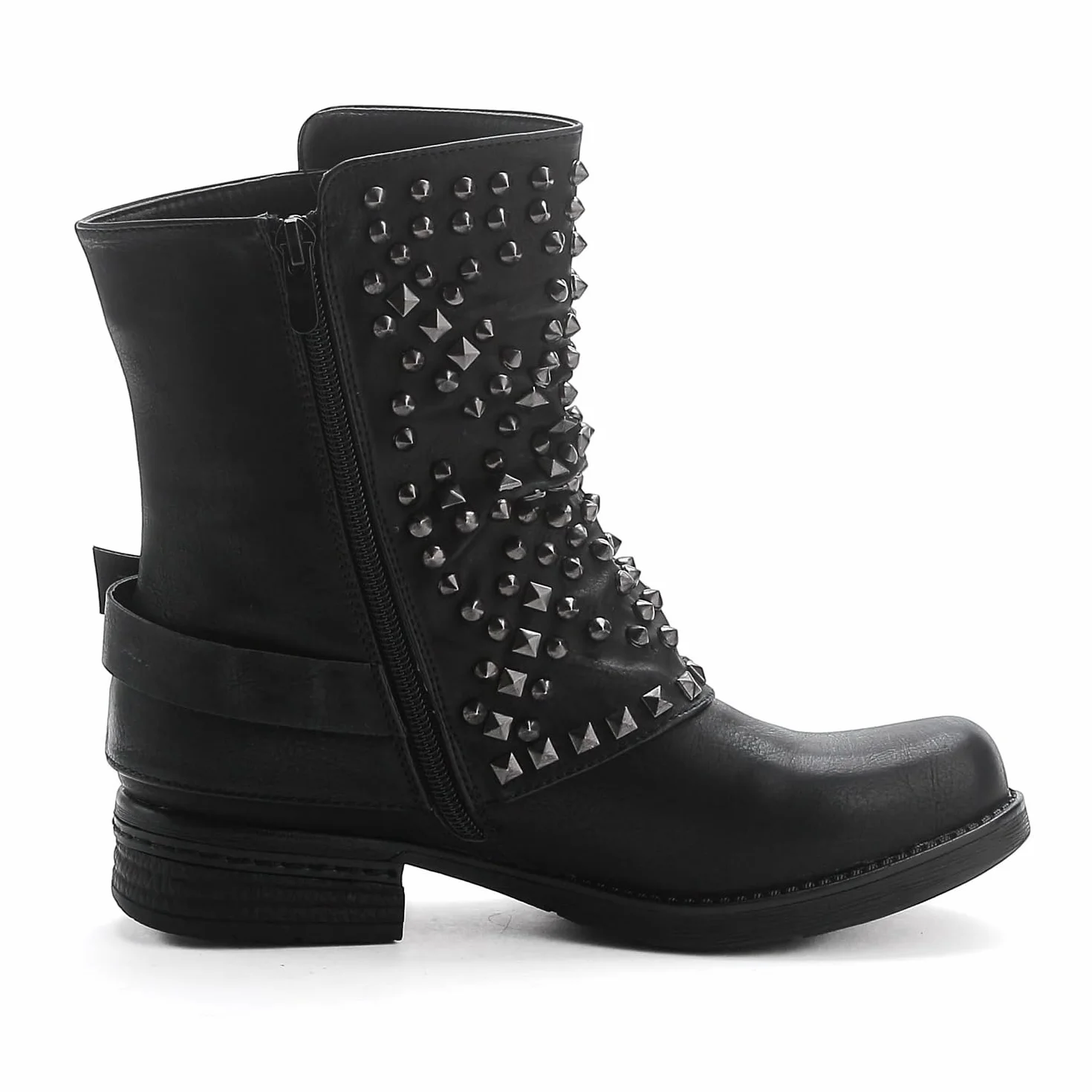 Pogolino ST016 - Botines para mujer con remaches y cremallera