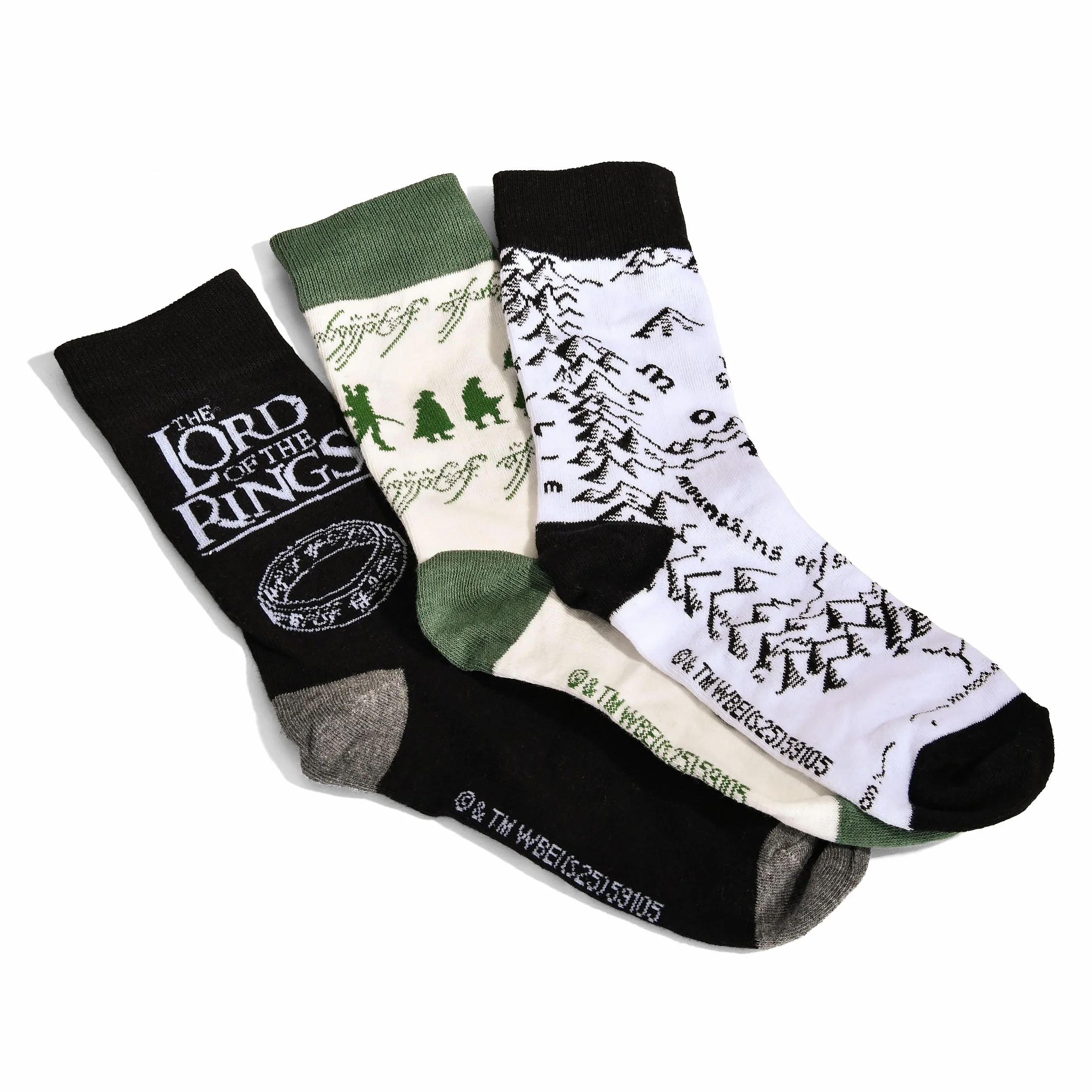 Elbenwald Unsiex - Calcetines (3 unidades, en caja de regalo), diseño de El Señor de los Anillos, multicolor