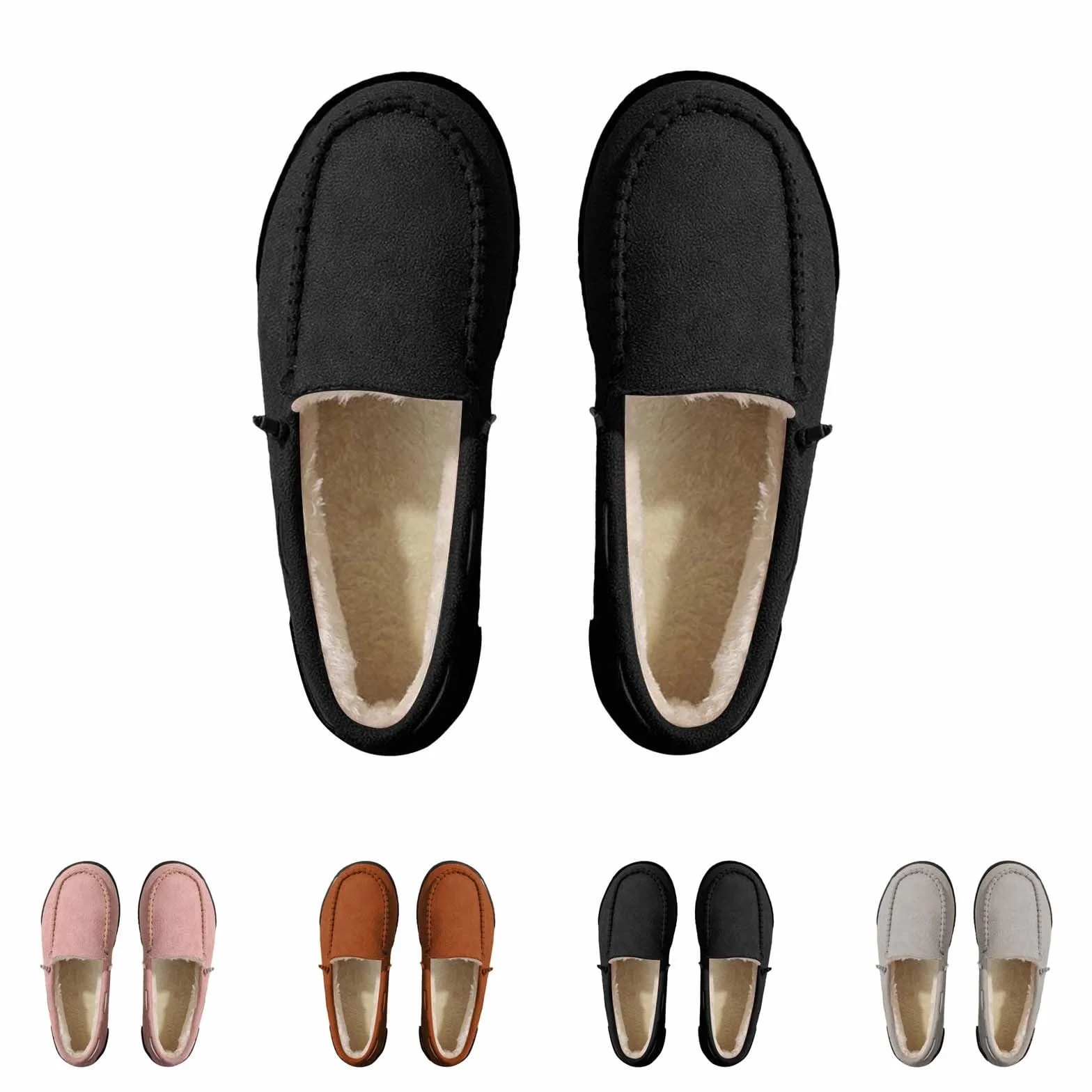 Mocasines forrados para mujer, zapatos de invierno, calzados, zapatos cálidos, zapatos informales, zapatos planos, zapatos de trabajo, zapatos para mujer, zapatos de barco, zapatos para caminar
