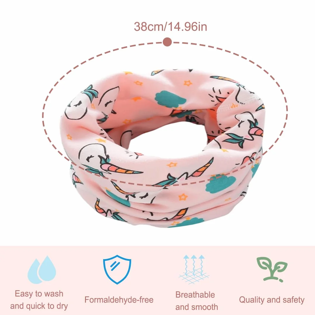 Braga cuello niño, Multiuso Cálido Pañuelo Circular a Prueba de Viento,Bufanda Cuello Niño Algodón Braga Cuello Niña Otoño Invierno Bufanda Tubular, estilo de dibujos animados