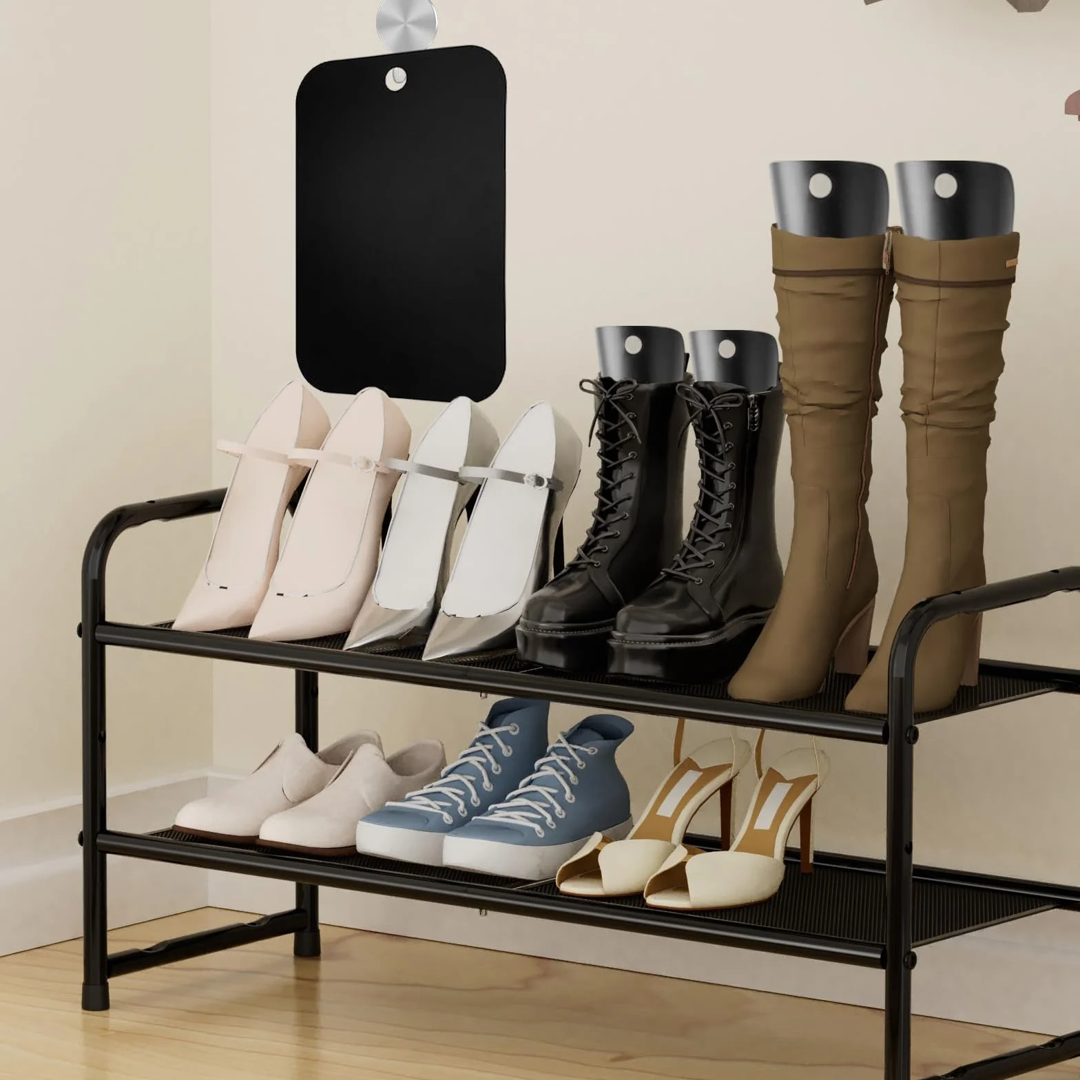 10 unidades de botas de plástico largas de 30 cm de alto – Paquete de 10 unidades con guante para pulir