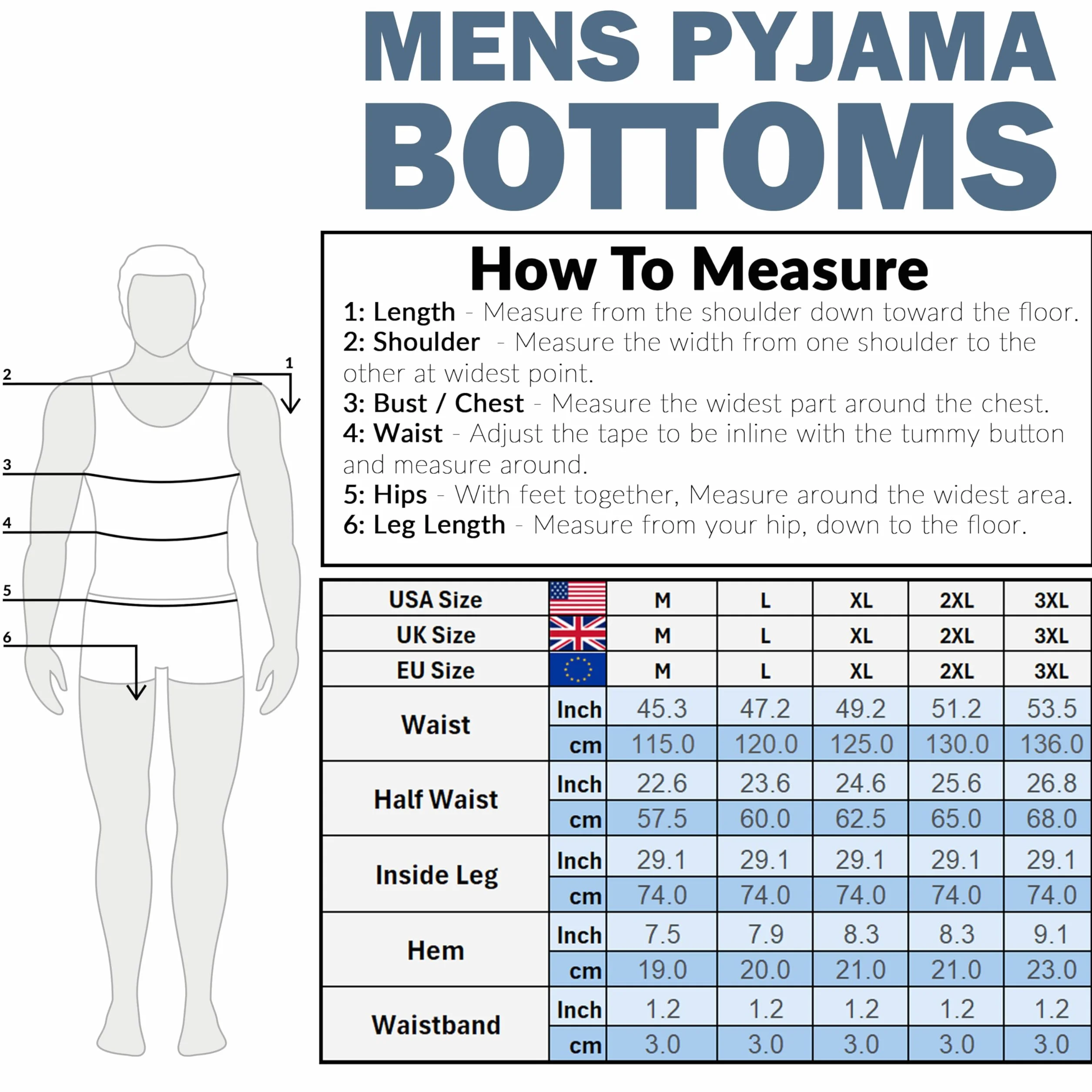 Get Trend Pantalones Pijama Hombre con Cintura Elástica y Cordón Ajustable, M-3XL, Pantalones Largos Cómodos de Estar por Casa