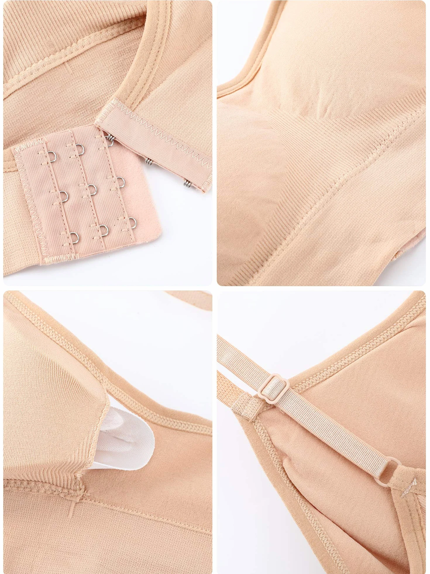 4 Piezas Bralettes con Cuello en V