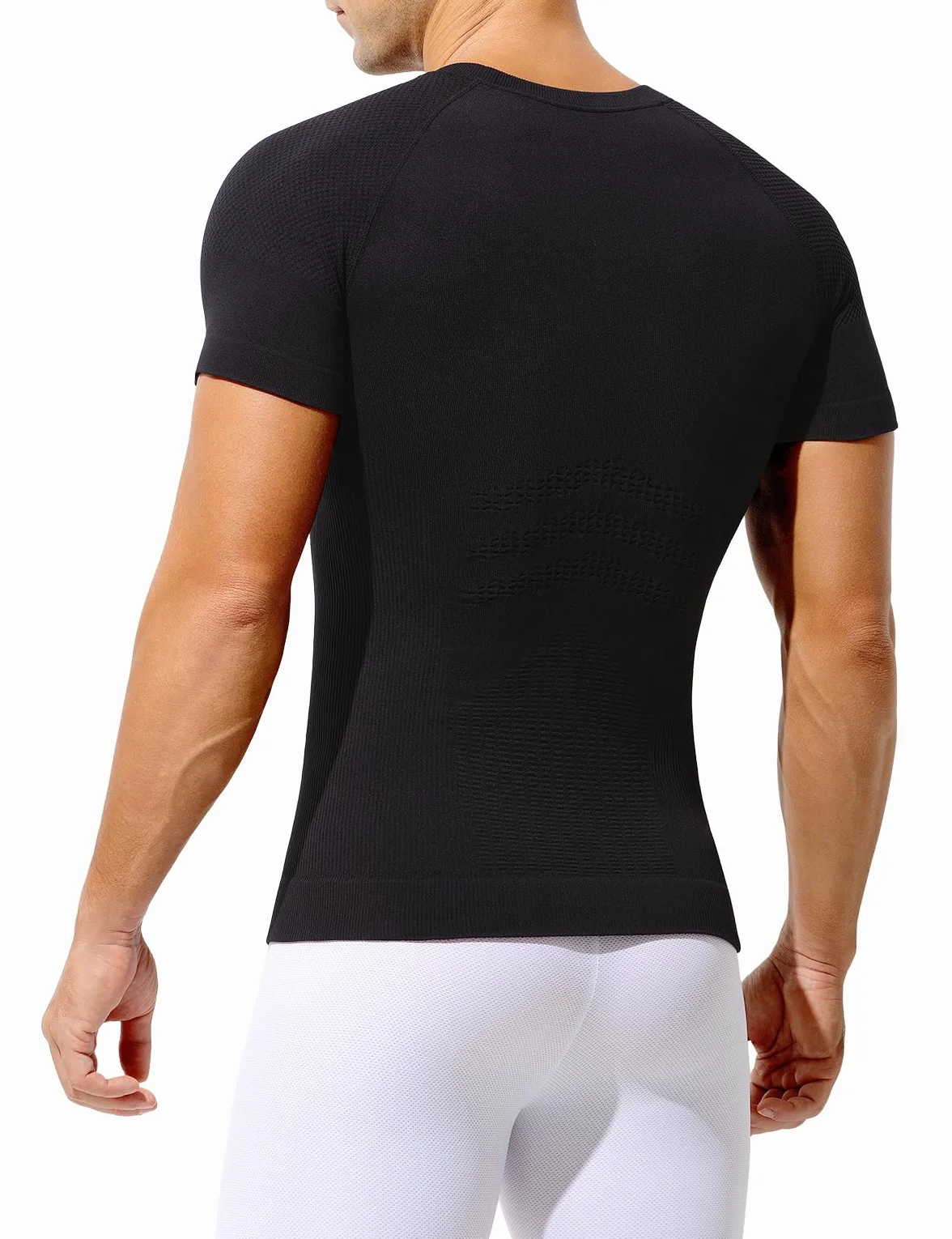 Casey Kevin Camiseta de Compresión Hombre Manga Corta, Hombre Reductora Compresion Elástica Ropa Interior Body Shaper para un Vientre más Plano
